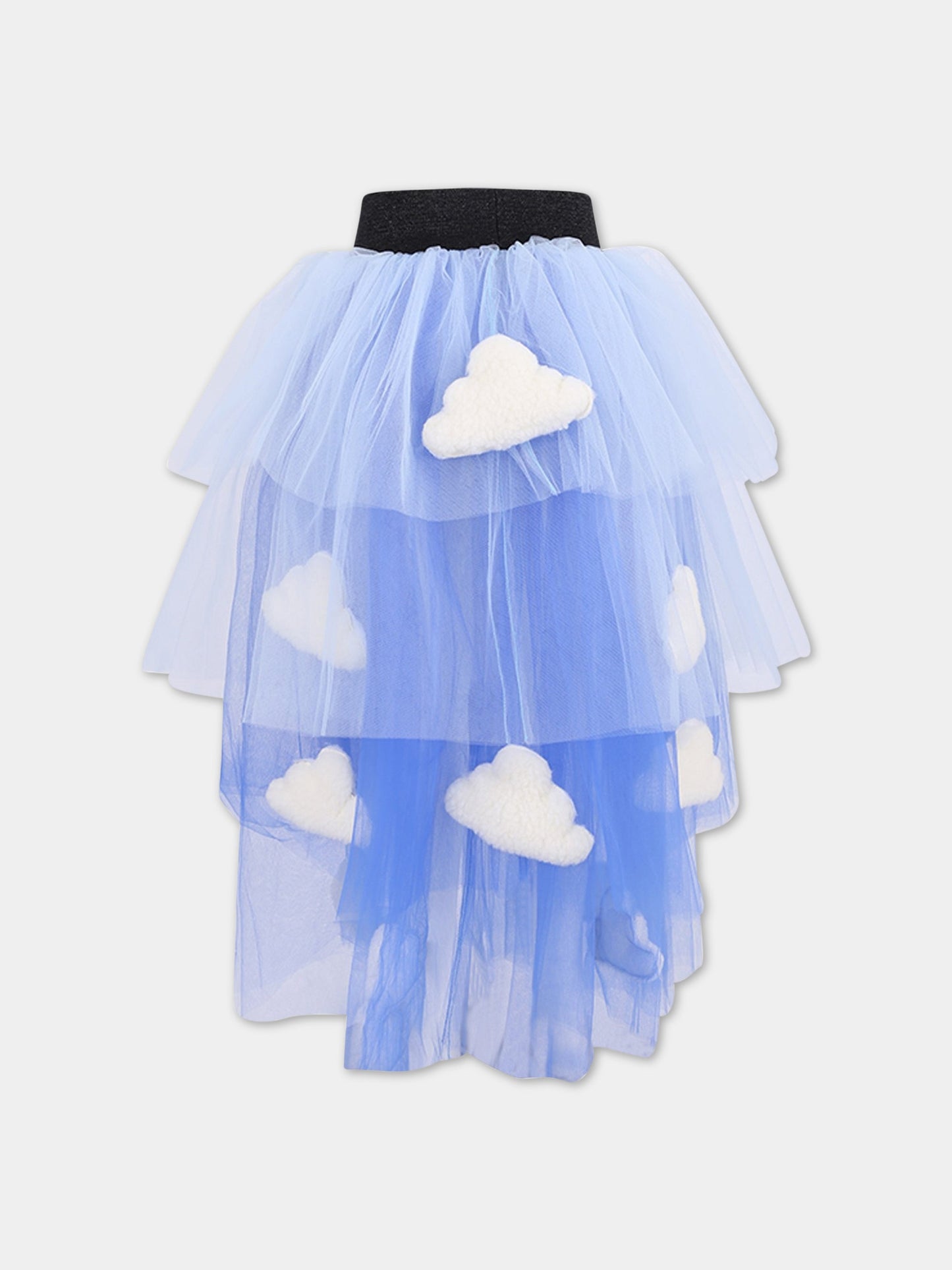 Gonna celeste e blu per bambina con nuvole,Efvva,TUTU CLOUDS