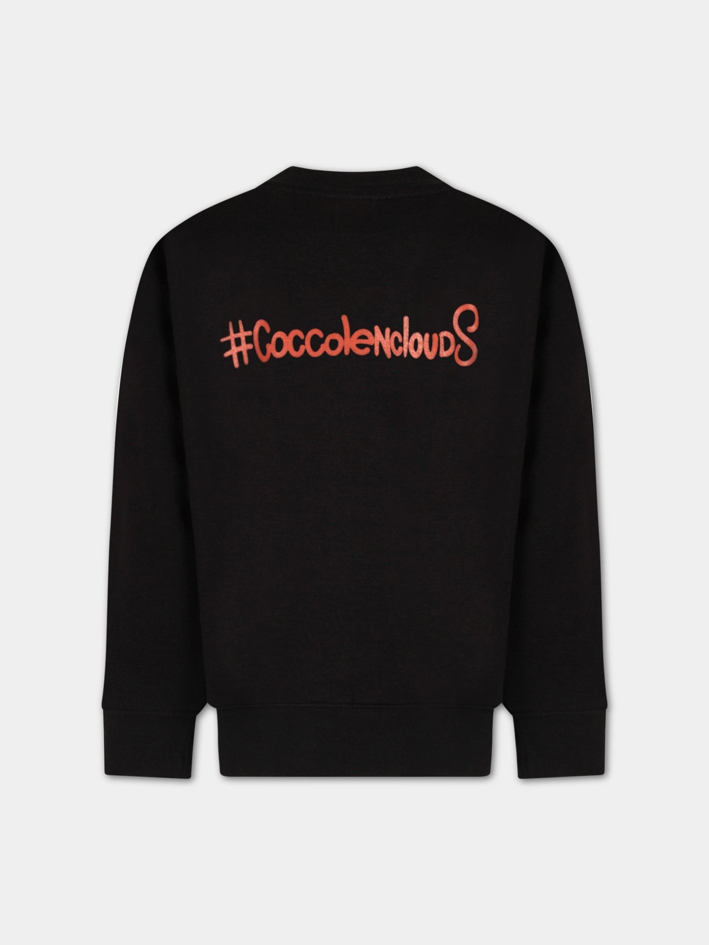 Felpa nera per bambini con nuvola colorata,Bad Deal,FELPA CLOUDS