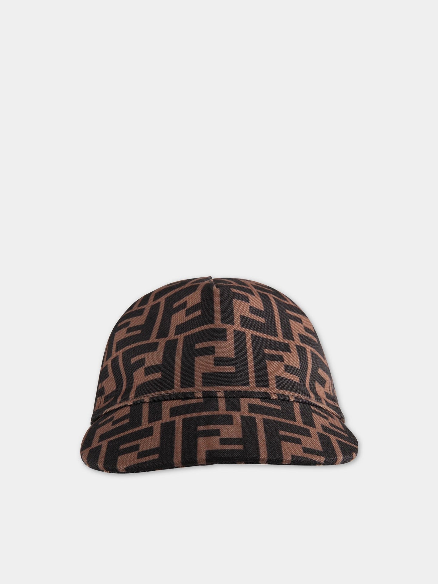Cappello marrone per bambini con iconiche FF,Fendi Kids,JUP004 AAPV F15B6