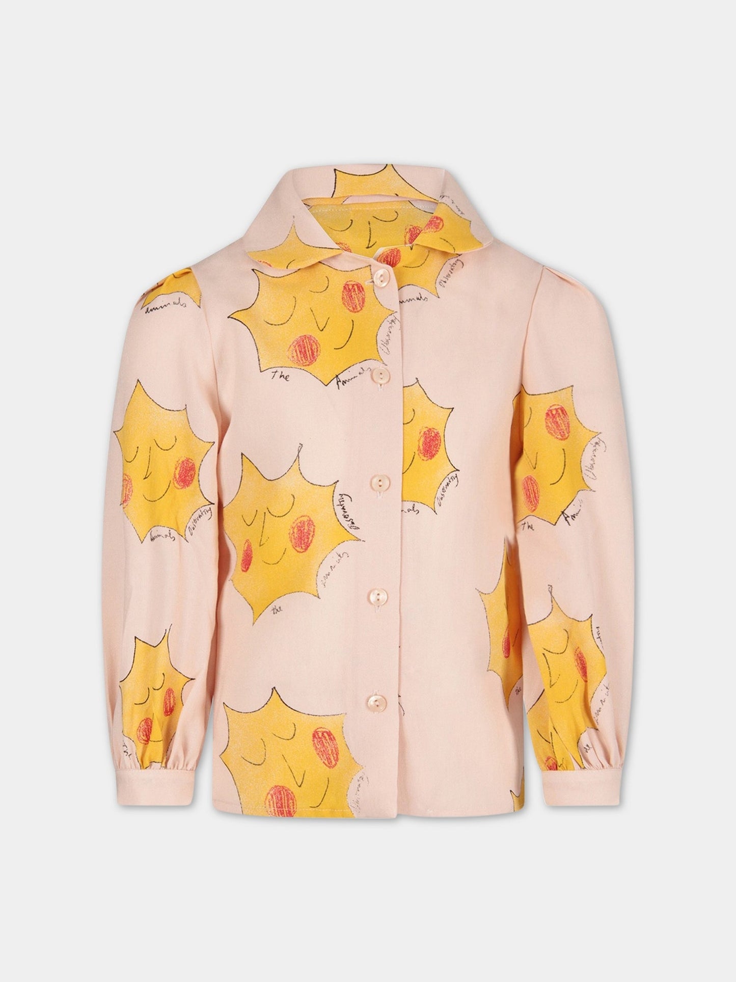 Camicia rosa per bambina con sole,The Animals Observatory,001197_186_OQ