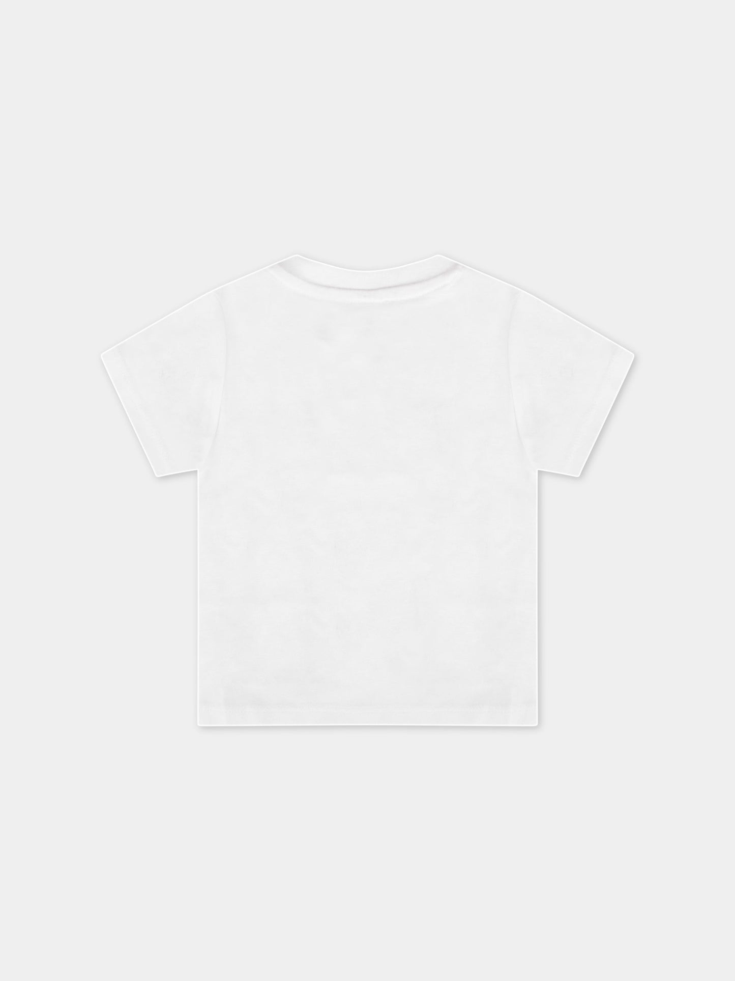 T-shirt bianca per neonato con logo blu,Hugo Boss,J05P01 10B