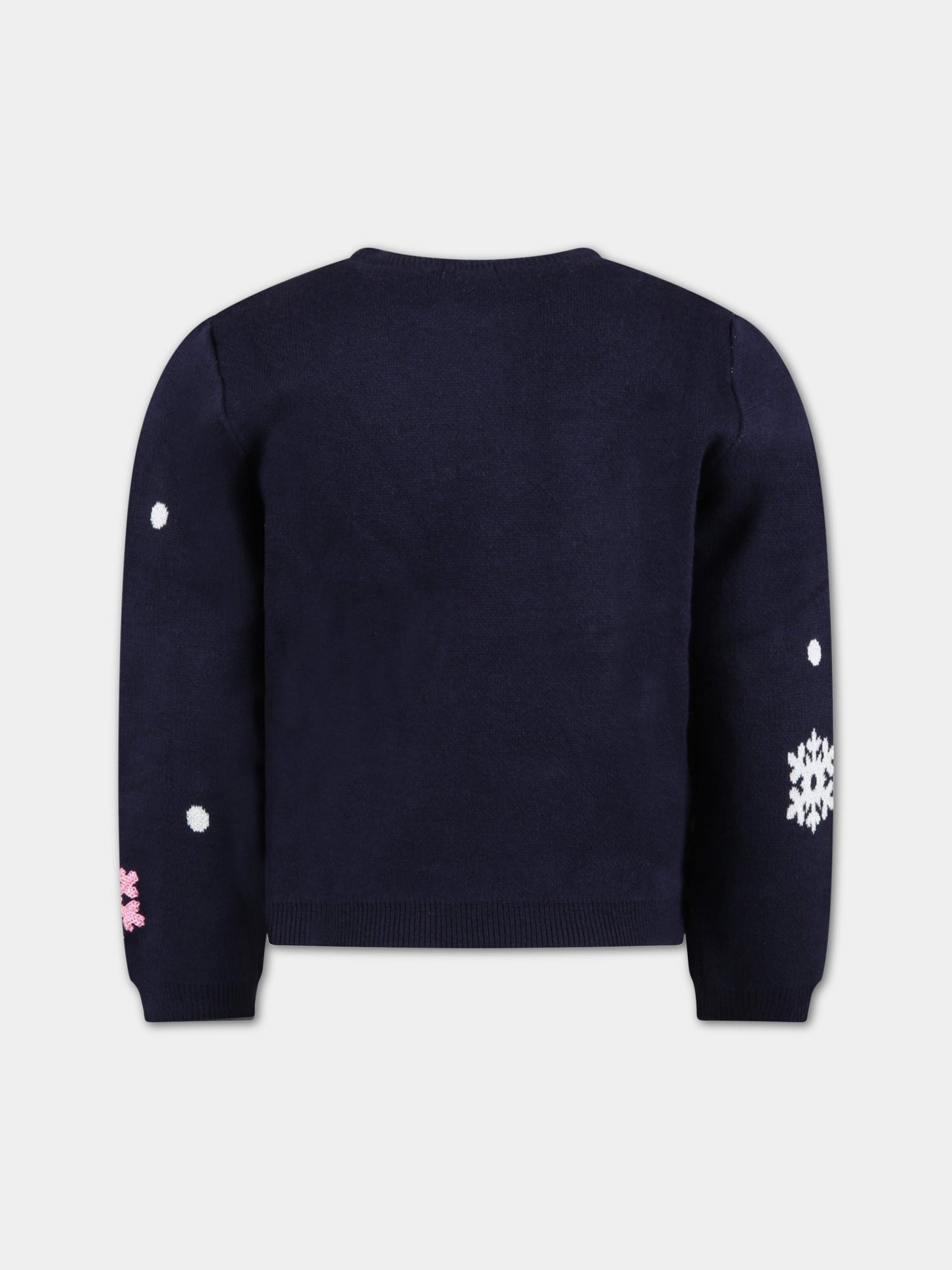 Maglione blu per bambina con alberi,Billieblush,U15904 85T