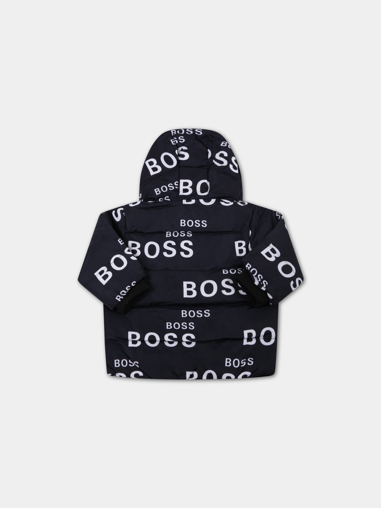 Piumino blu per neonato con logo bianco,Hugo Boss,J06238 09B