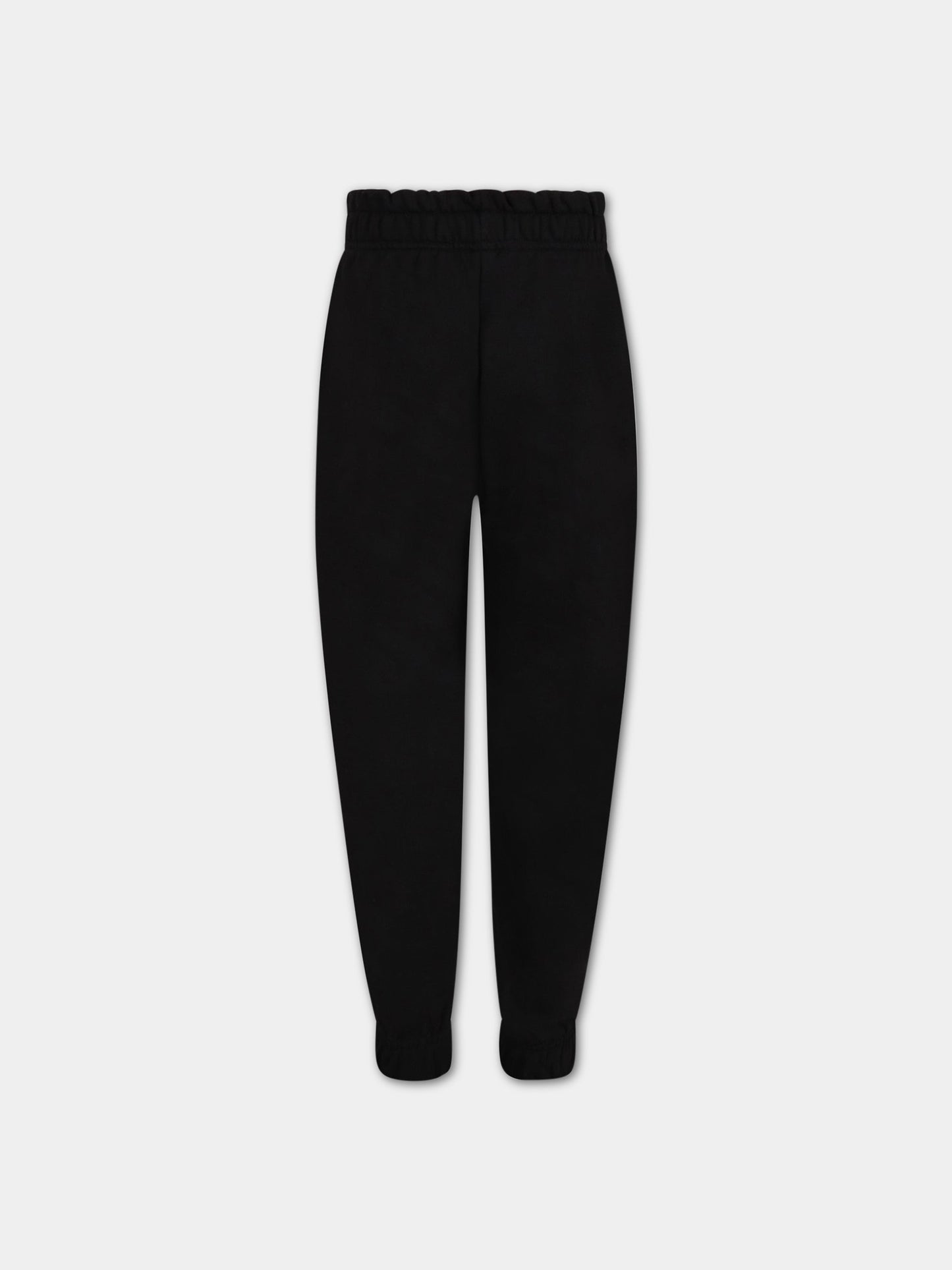 Pantalone nero per bambina con scritte,Irene Is Good,21FW-KISP001 BLACK