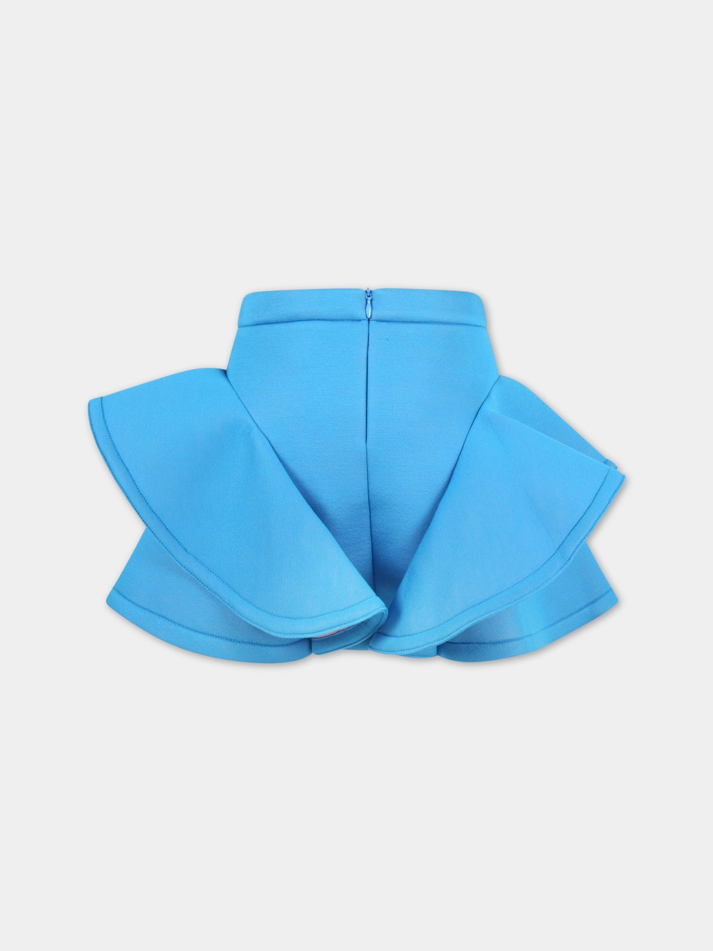 Gonna azzurra per bambina con logo,Simonetta,1P7107 A0012 609RS