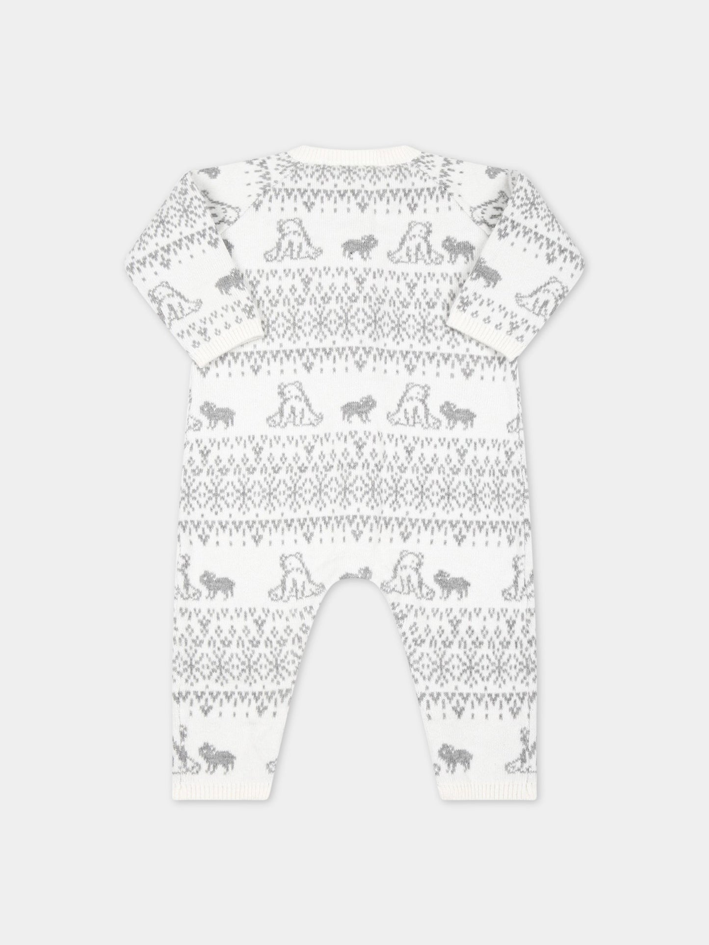 Tutina bianca per neonato con disegni grigi,Tartine Et Chocolat,TV32110 13