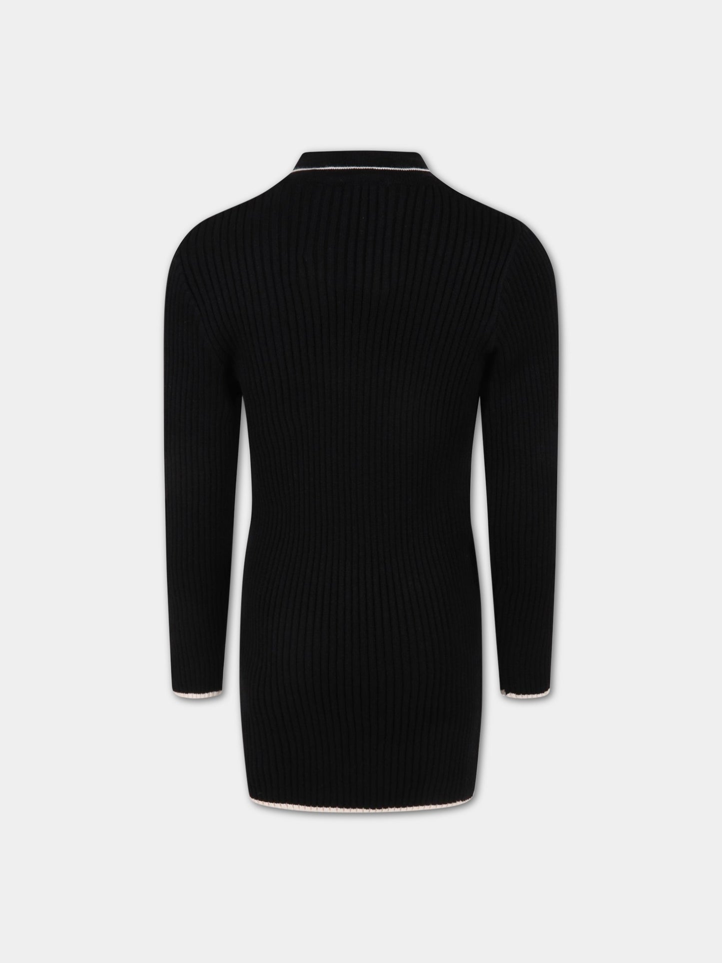 Vestito nero per bambina con logo,Msgm Kids,MS029201 110