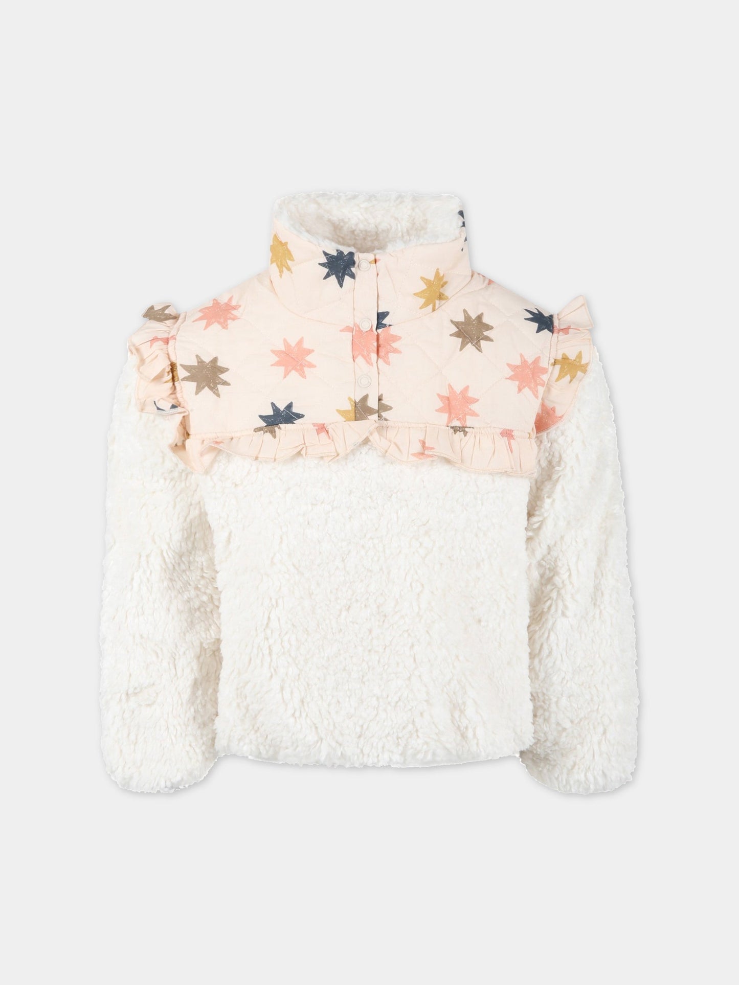 Felpa avorio Anais per bambina con stelle colorate,The New Society,W22-K/WV02-ANAÏS