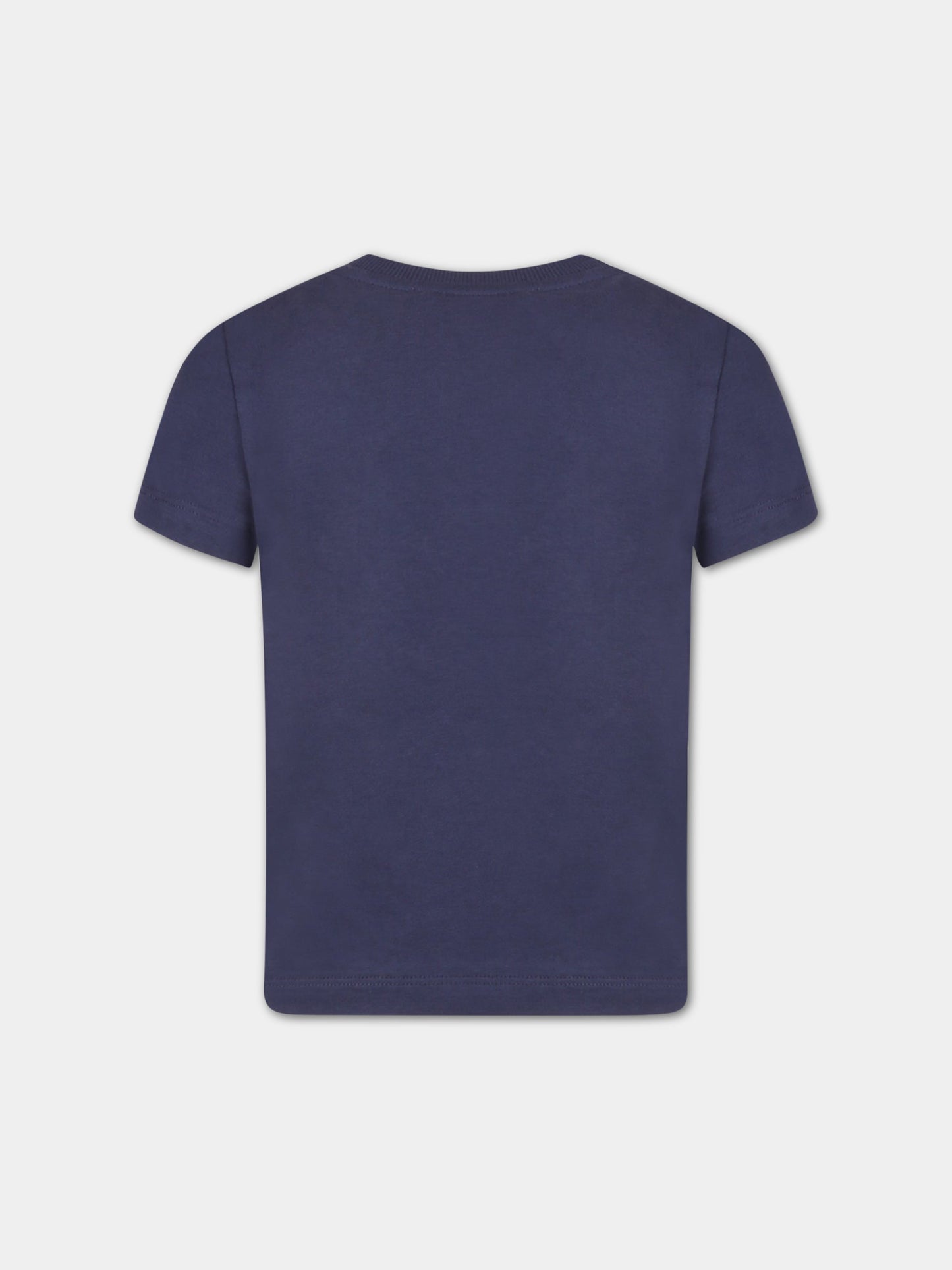 T-shirt blu per bambino con Teddy Bear marinaio,Moschino Kids,HSM03L LAA02 40016