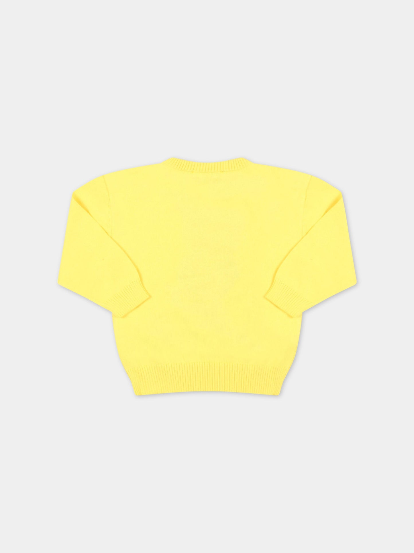 Maglione giallo per neonati con Teddy Bear,Moschino Kids,MRW00J LHE13 50162