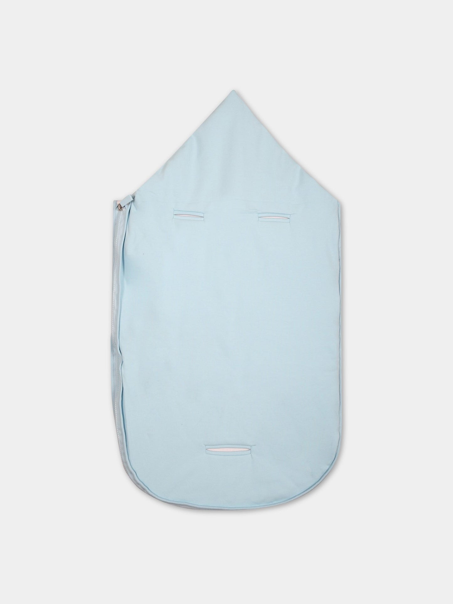 Sacco-nanna celeste per neonato con Teddy Bear e logo,Moschino Kids,M8E005 LDA25 40304