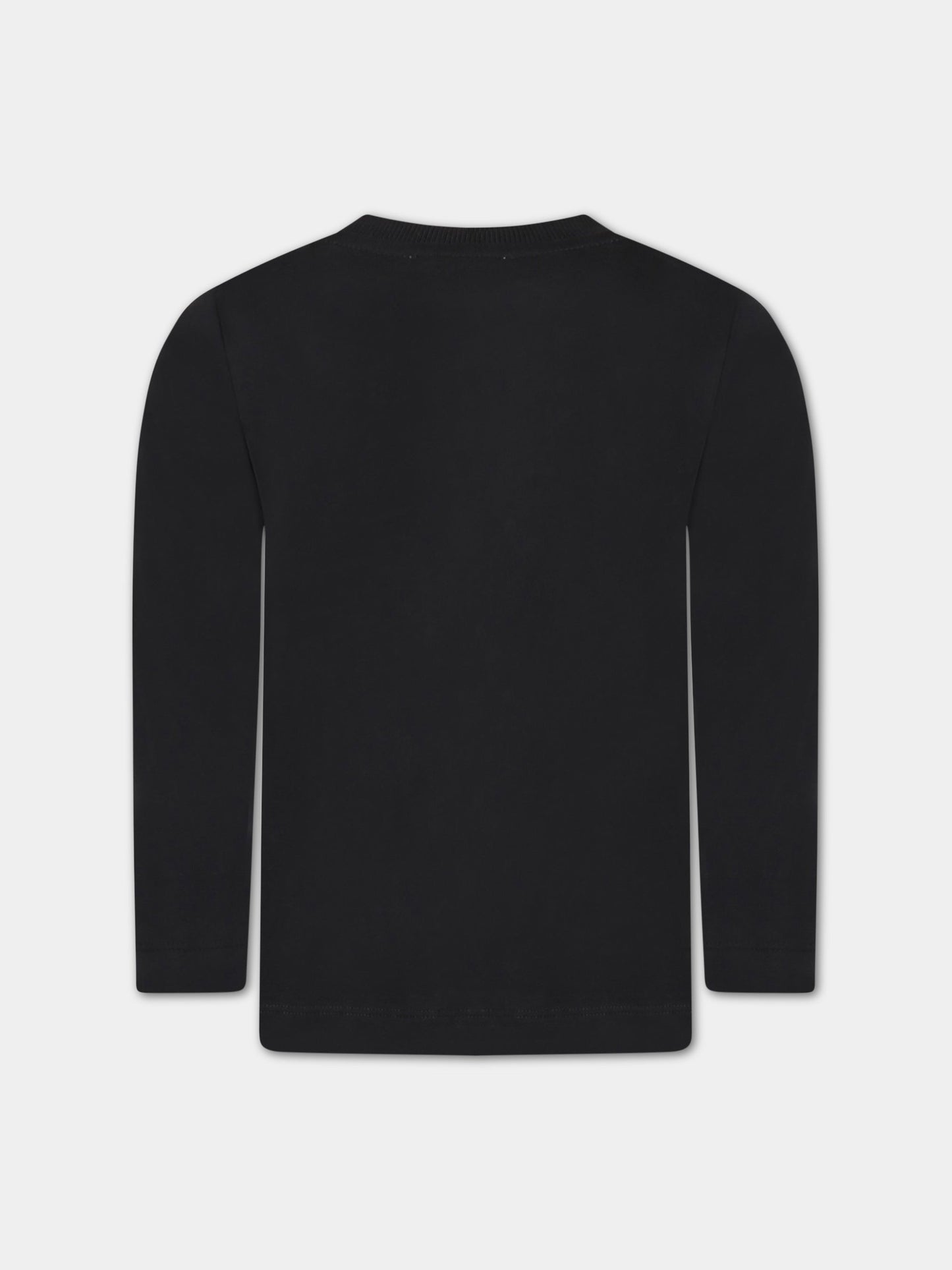 T-shirt nera per bambini con Teddy Bear,Moschino Kids,HUO00Q LAA23 60100