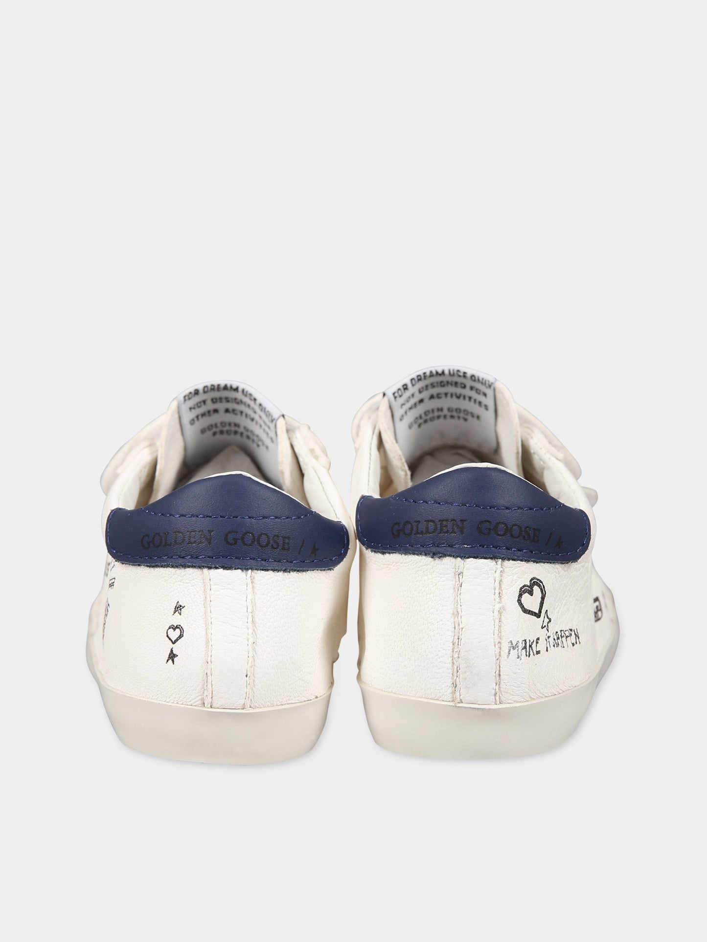 Sneakers bianco per neonati con stampa e logo,Golden Goose,GIF00502 F004237 15443