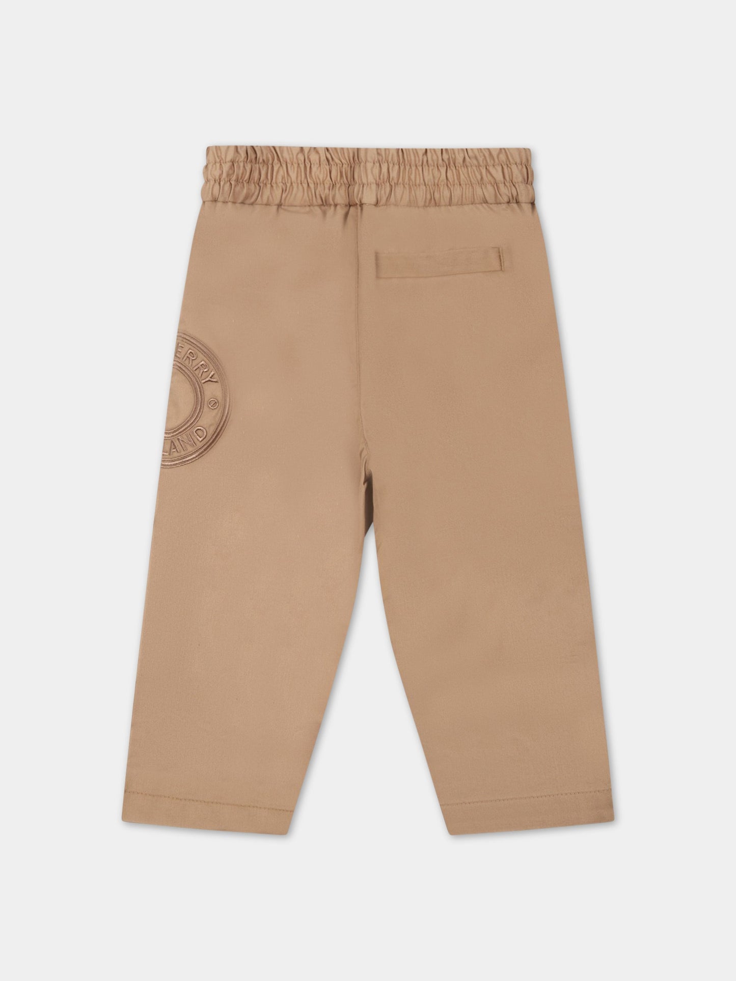 Pantalone beige per neonato con logo,Burberry Kids,8061989