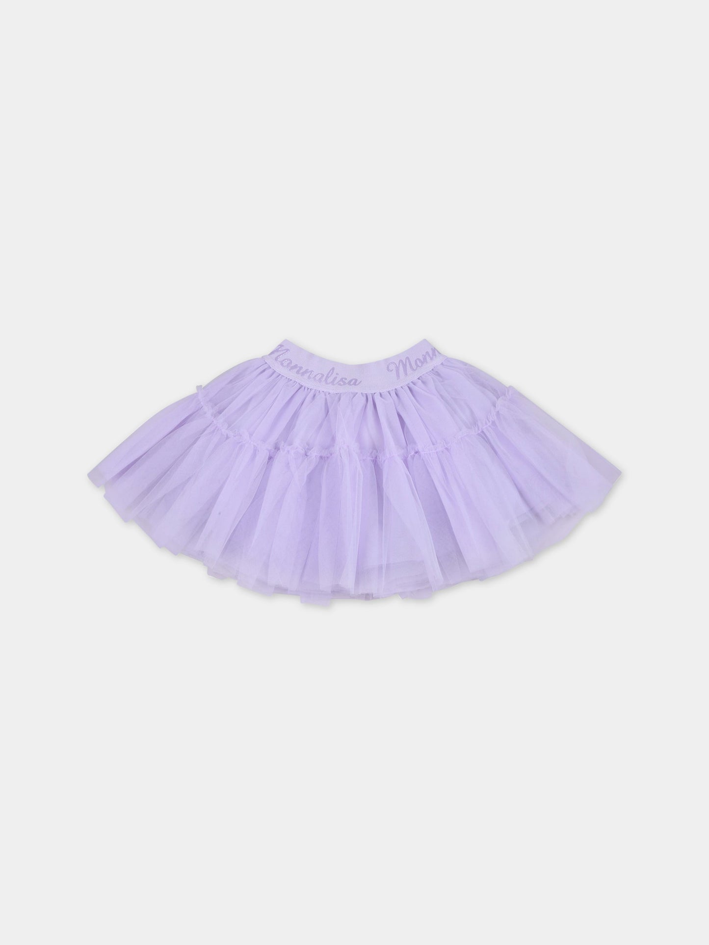 Gonna viola per neonata con logo,Monnalisa,37AGON T9945 0065