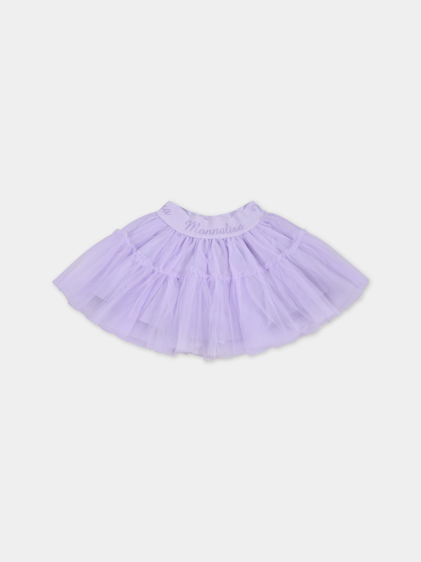 Gonna viola per neonata con logo,Monnalisa,37AGON T9945 0065