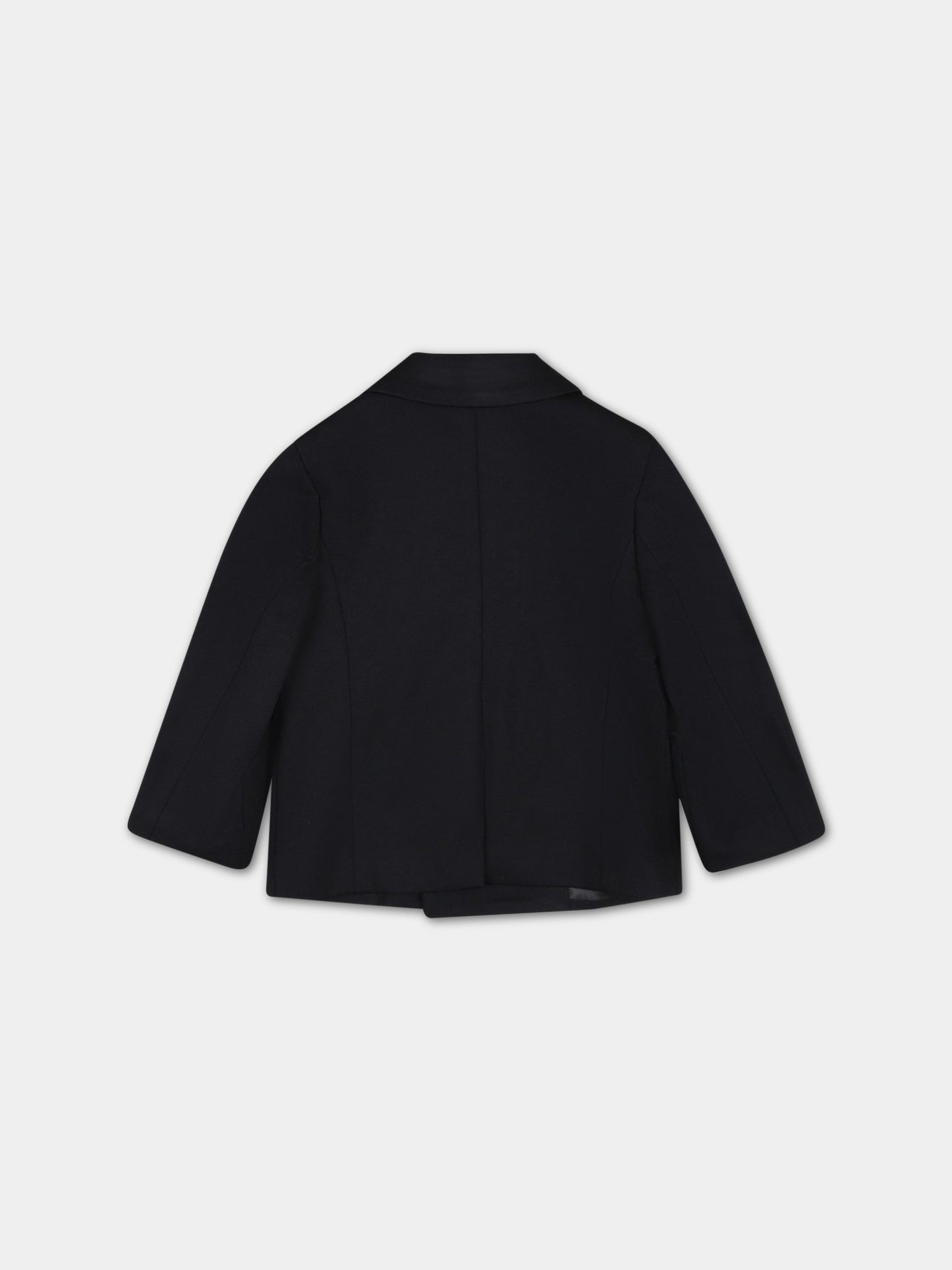 Giacca nera per neonato con logo bianco,Balmain Kids,BS2504 J0035 930