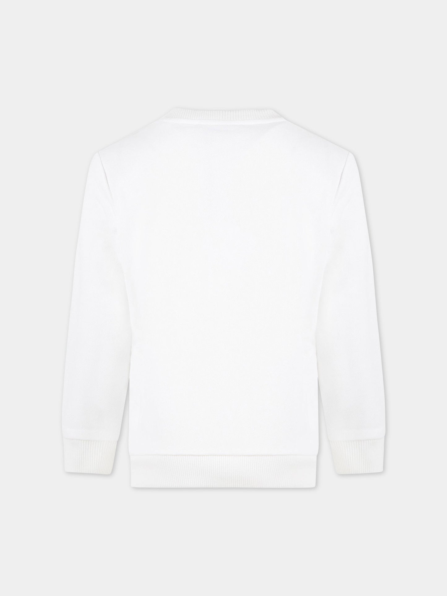 Felpa bianca per bambini con logo nero,Balmain Kids,BS4P80 Z0001 100NE