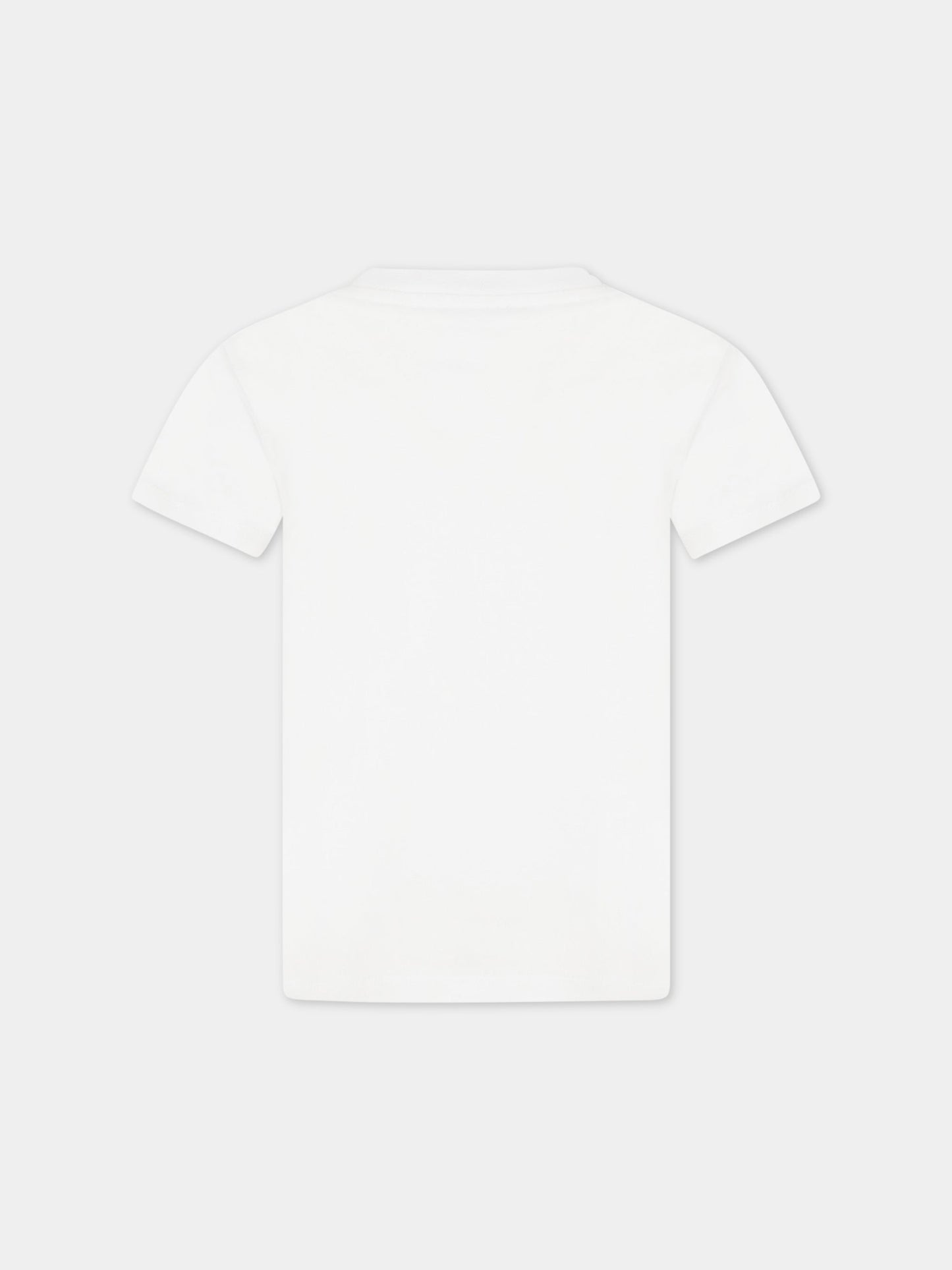 T-shirt bianca per bambina con logo dorato,Balmain Kids,BS8A01 Z0057 102