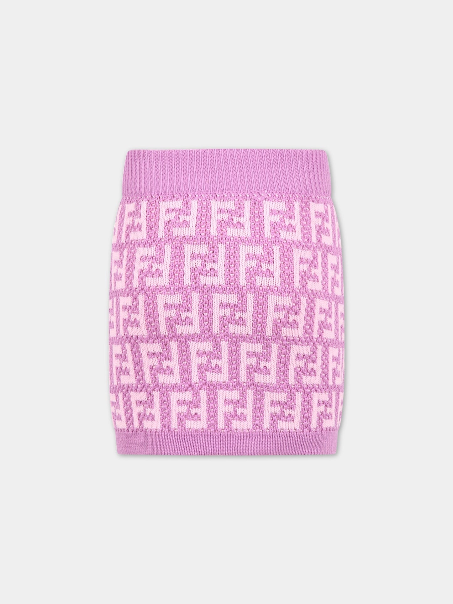 Gonna viola per bambina con FF,Fendi Kids,JFG117 AMJF F10WJ