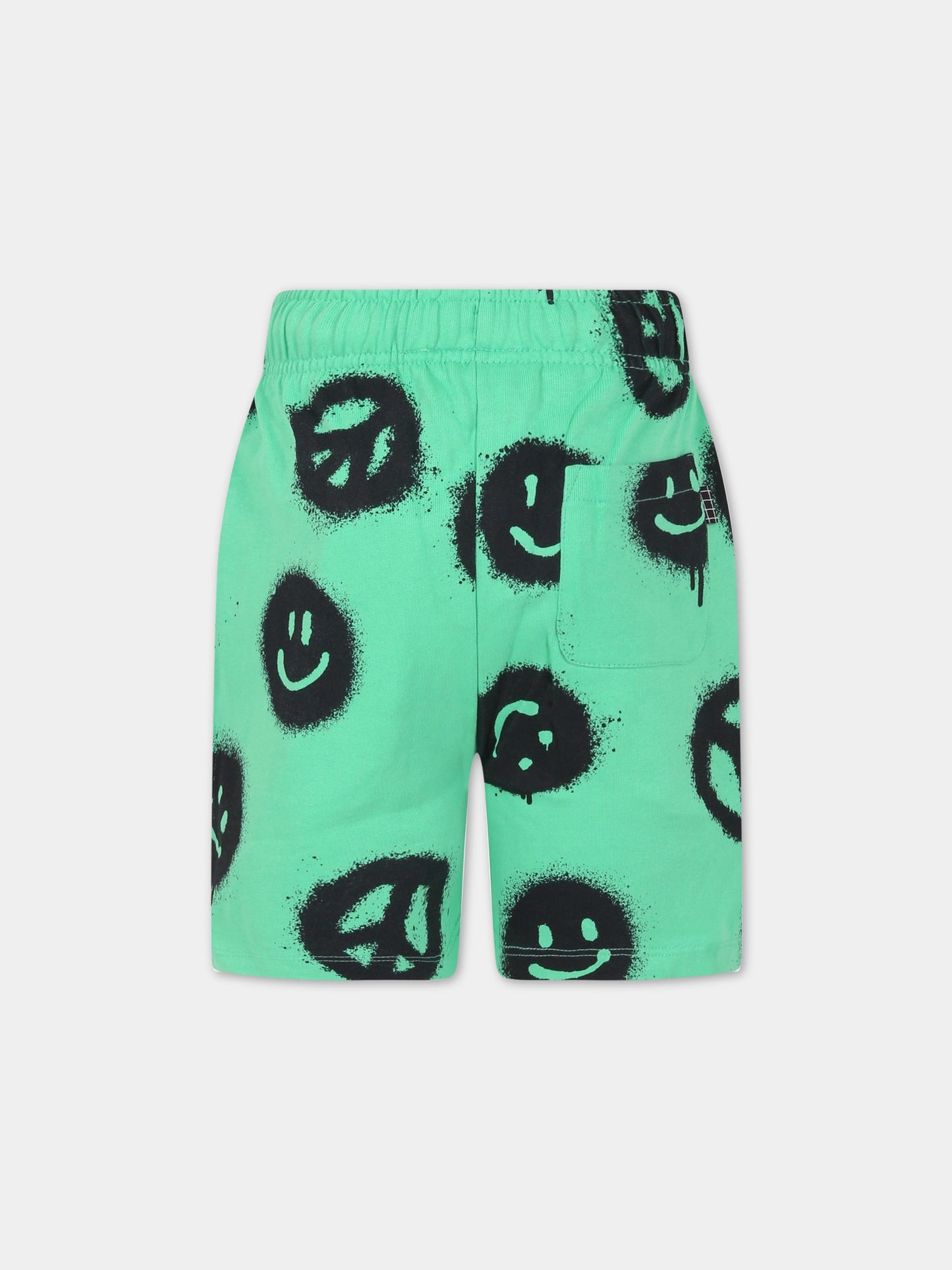 Shorts verdi per bambino con stampe nere all-over,Molo,6S23H204 6798