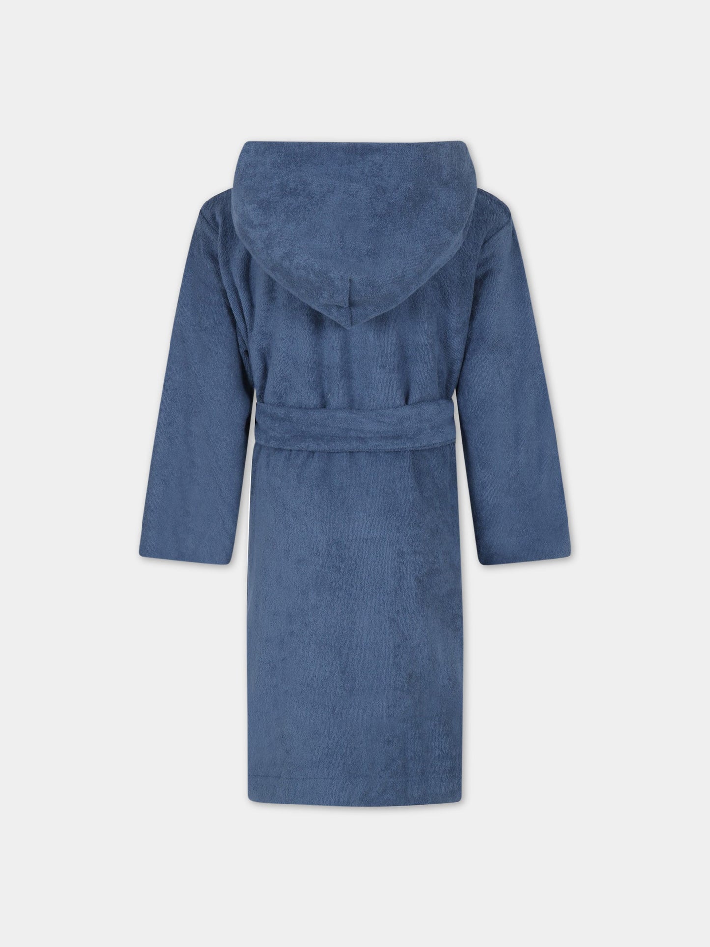 Accappatoio blu per bambino con patch logato,Molo,7S23W402 8724