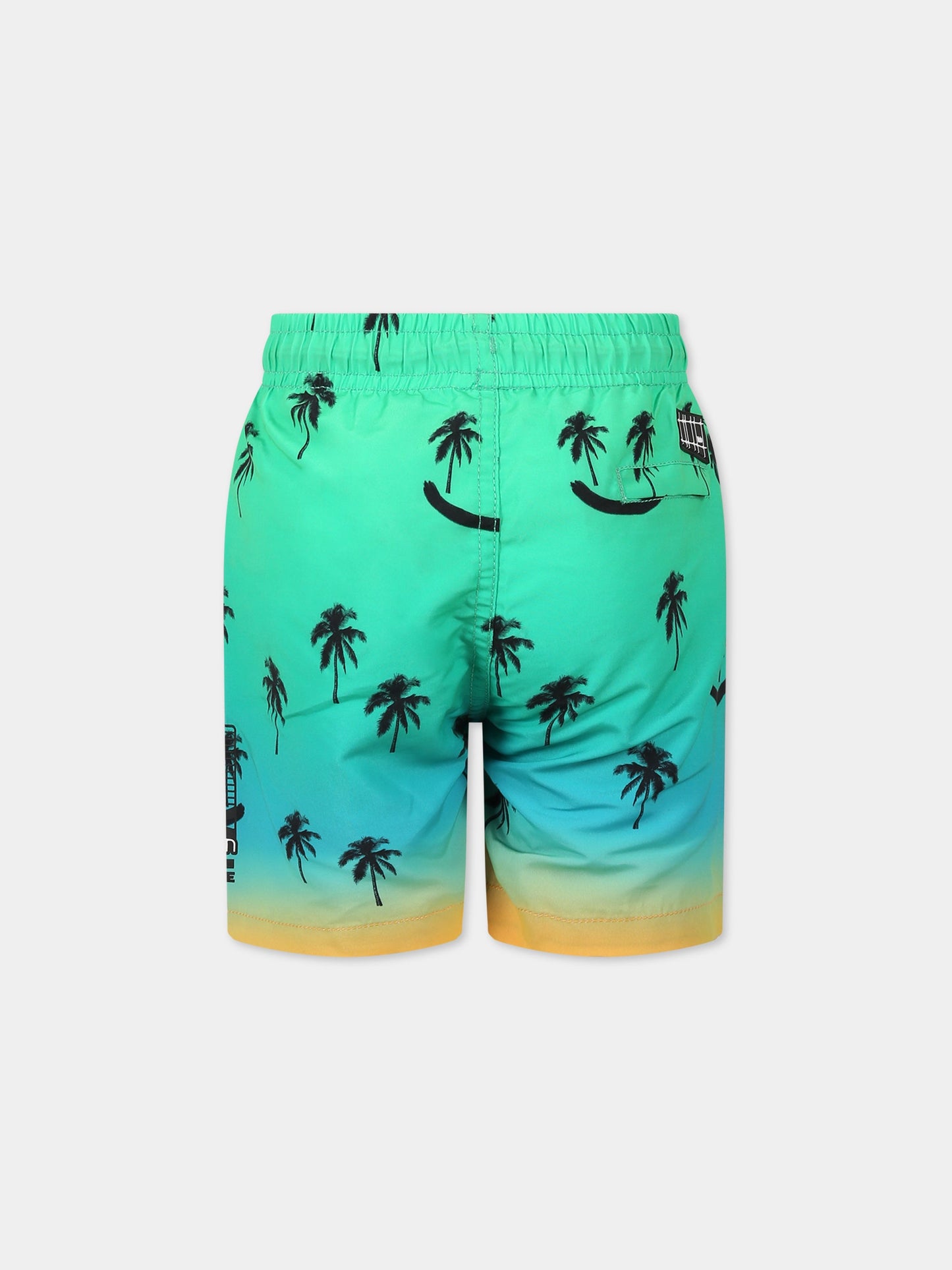 Boxer-mare verde per bambino con palme e logo,Molo,8S23P404 7913