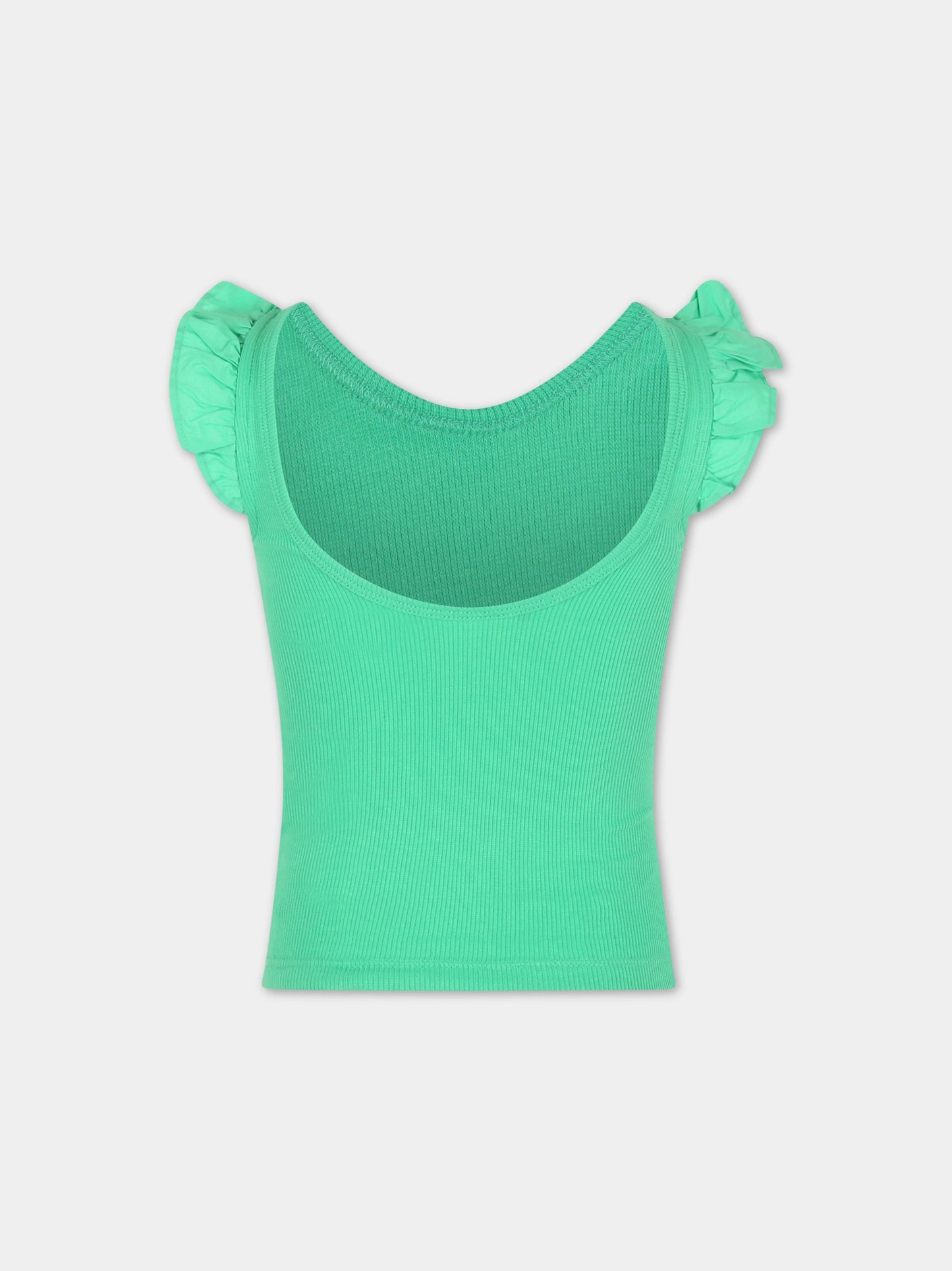 Top verde per bambina con rouches,Molo,2S23A109 8707