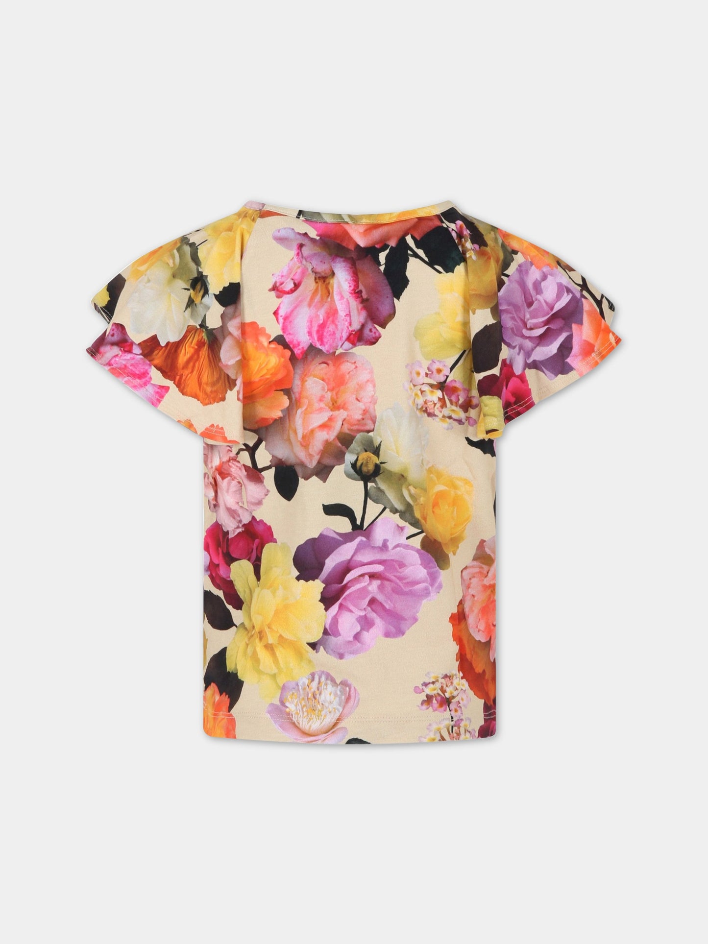 T-shirt multicolor per bambina con logo,Molo,2S23A223 6739