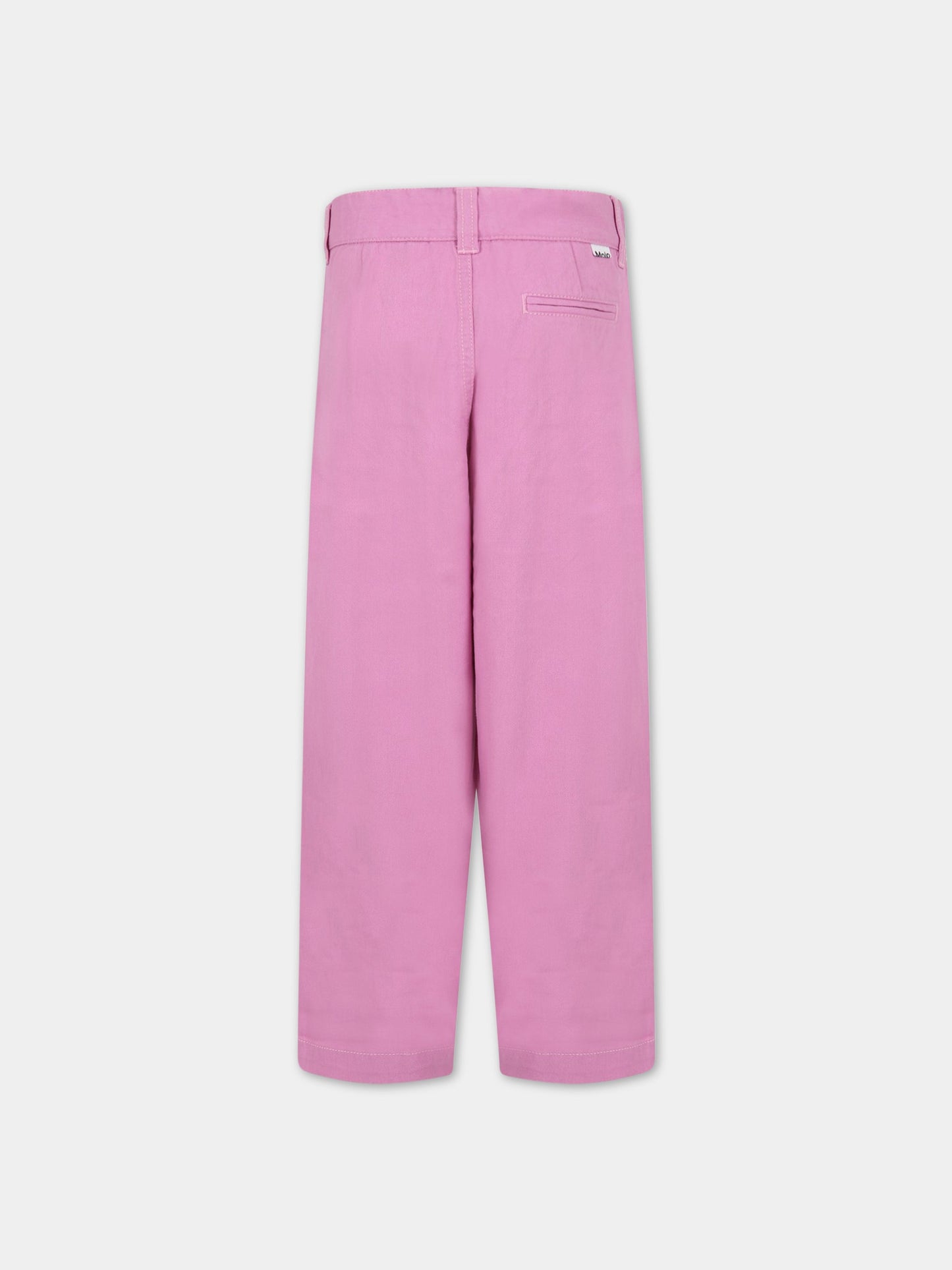 Jeans rosa per bambina con patch logato,Molo,2S23I102 8706