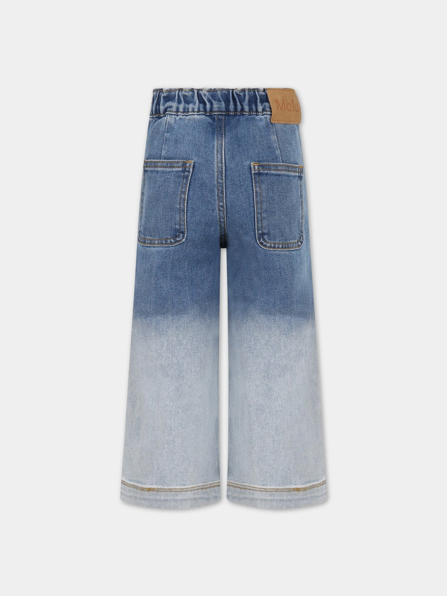 Jeans blu per bambina con patch logato,Molo,2S23I105 8516