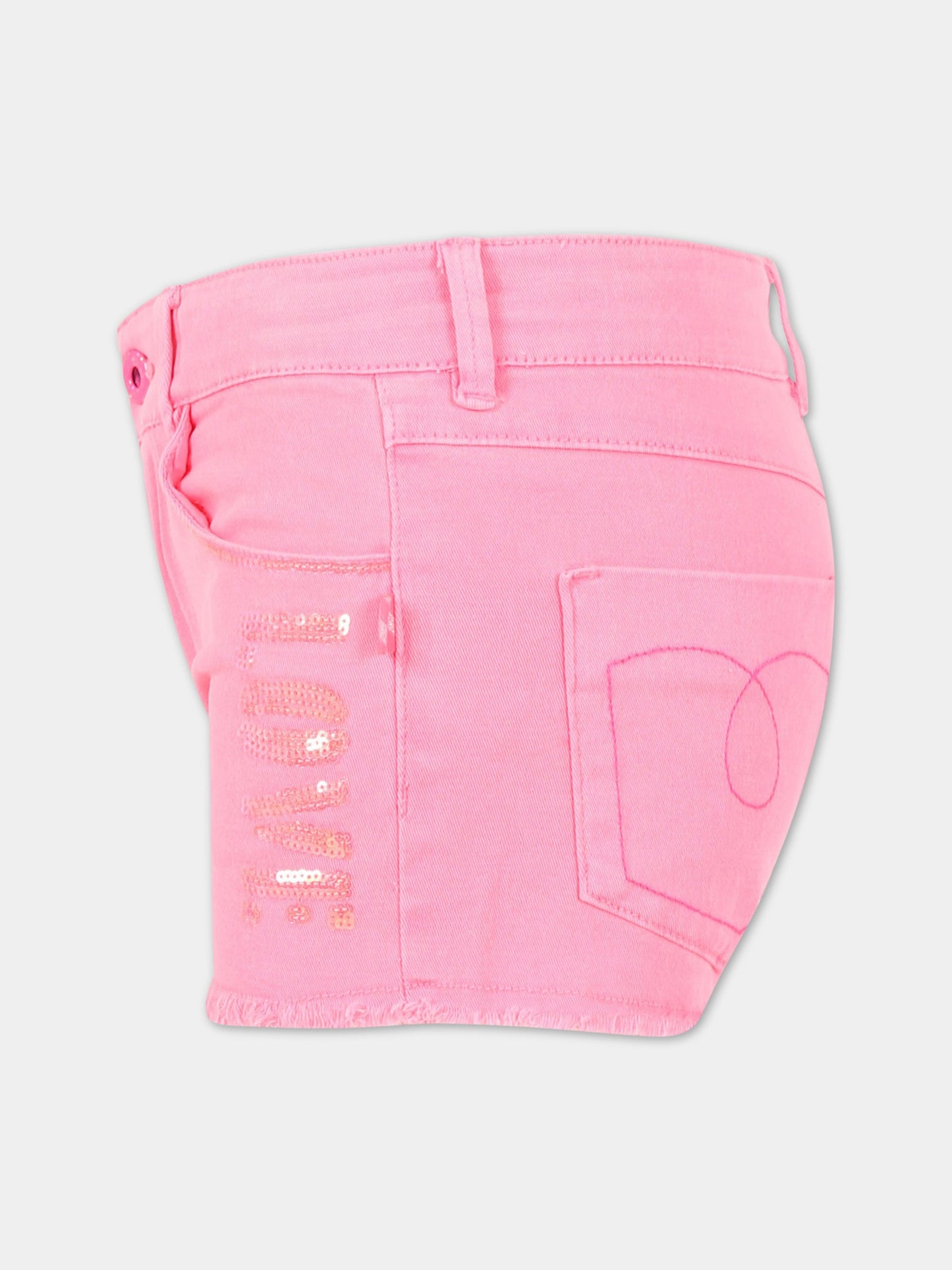 Shorts rosa per bambina con scritta Love ,Billieblush,U14642 462