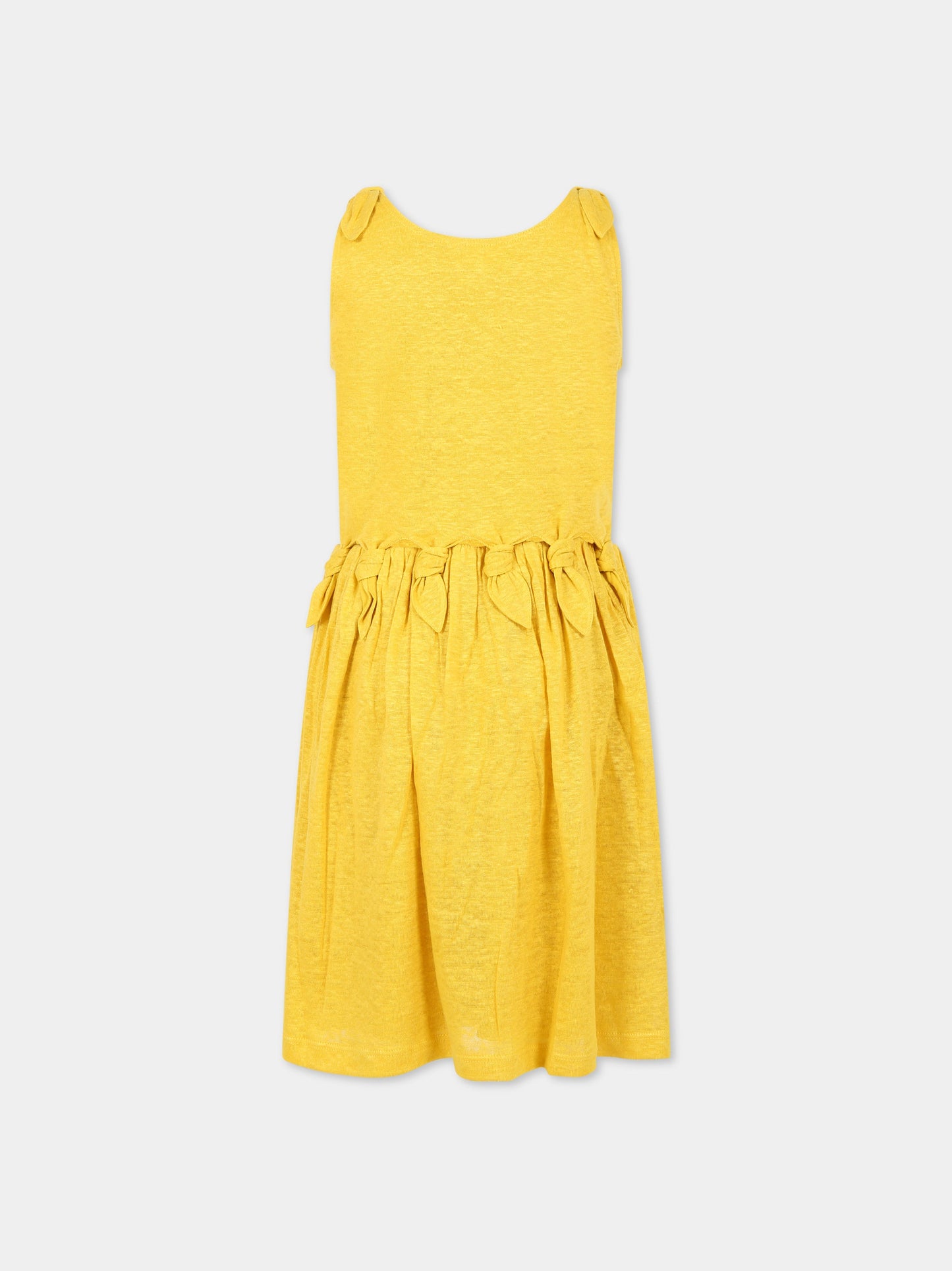 Vestito giallo per bambina con logo,Chloé Kids,C12910 588
