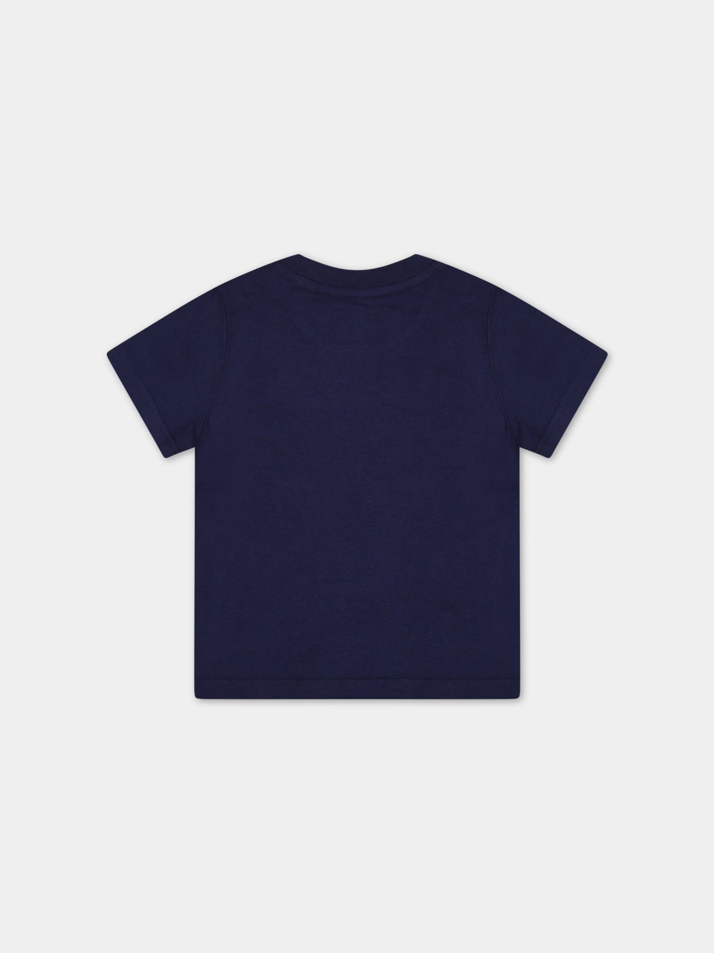 T-shirt blu per neonato con logo bianco,Timberland,T05K87 85T