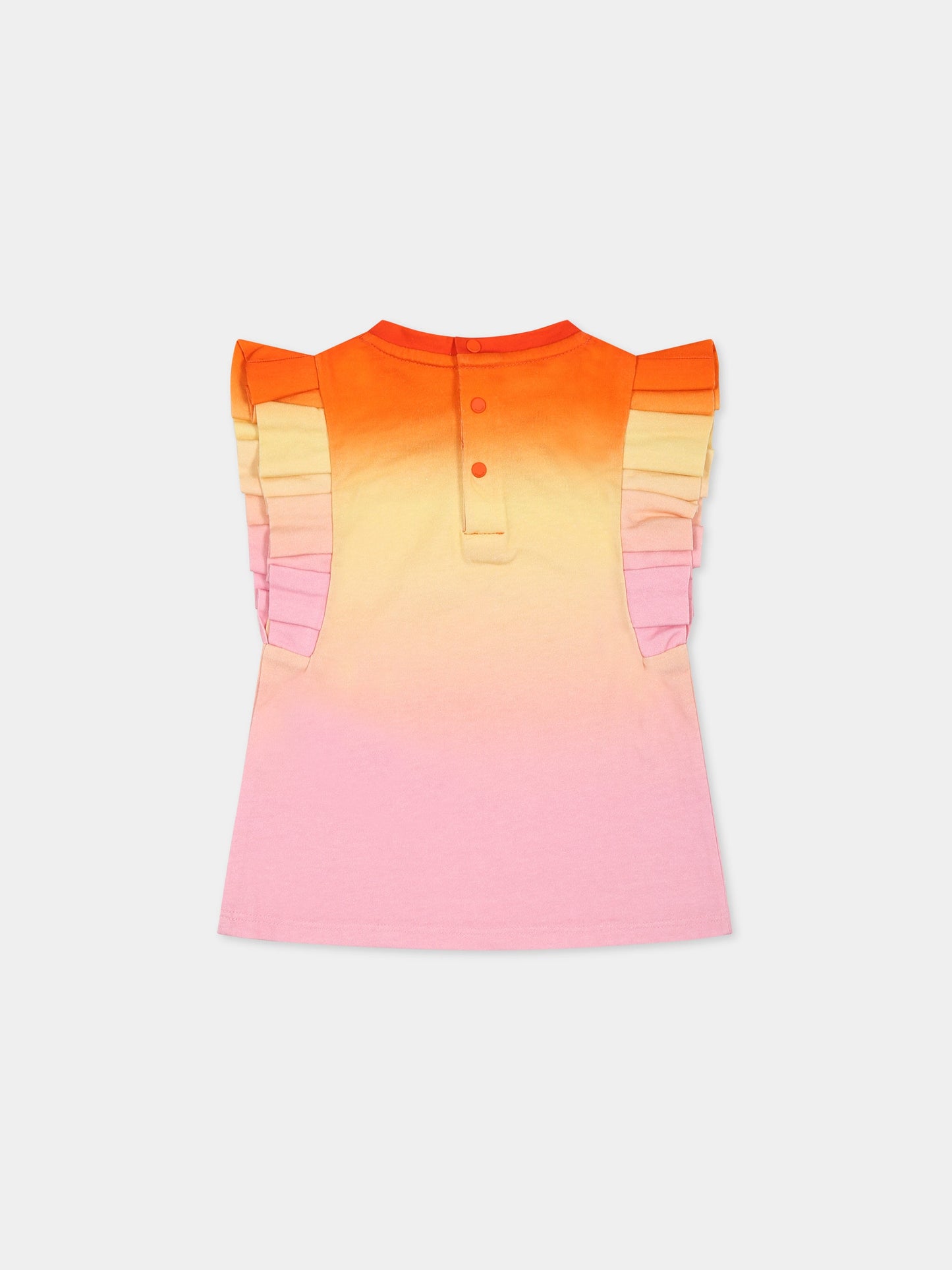 T-shirt multicolor per neonata con logo,Givenchy Kids,H05259 Z40