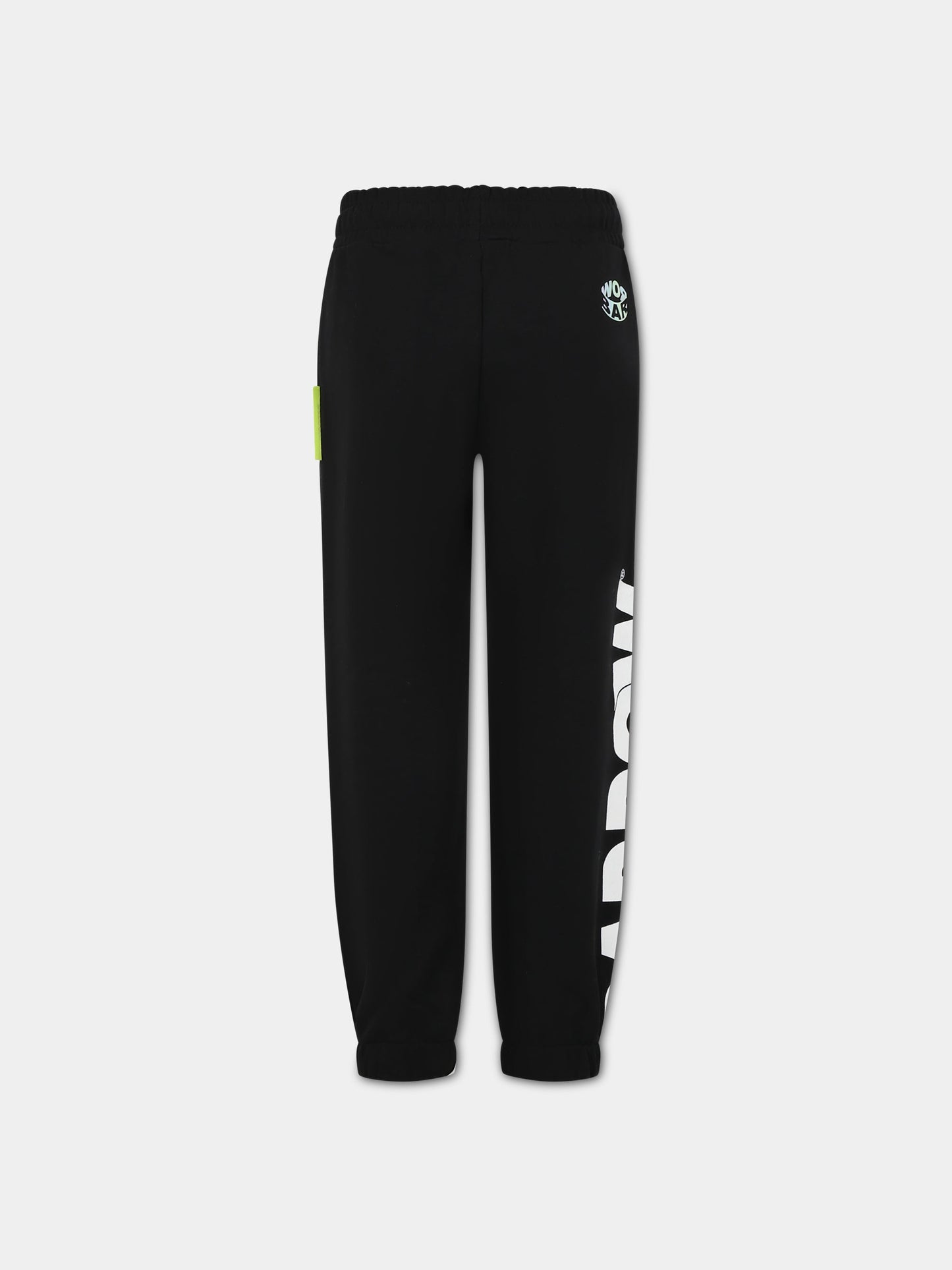 Pantaloni nero per bambini con logo e iconico smile,Barrow,033035 110