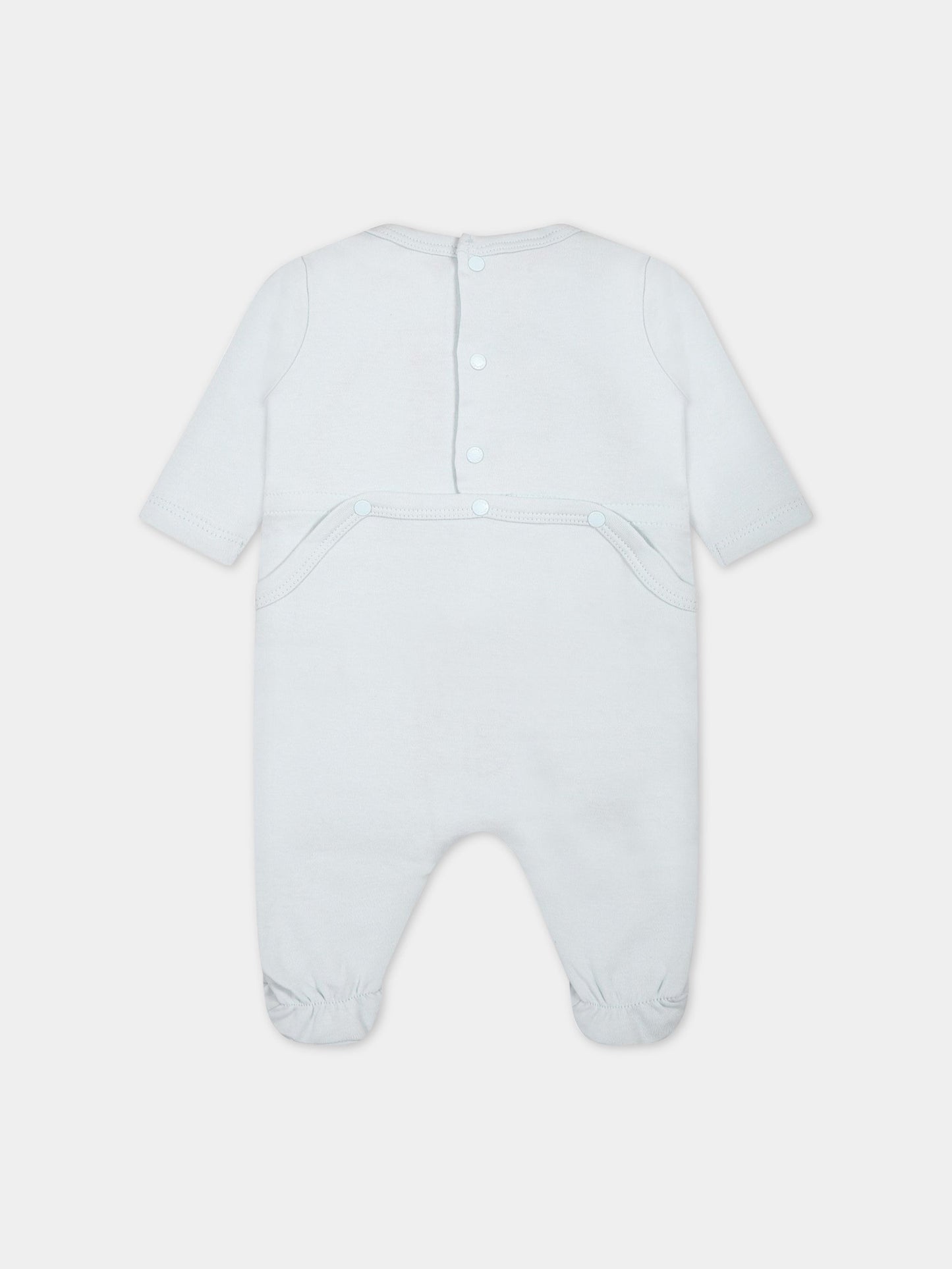 Tutina celeste per neonato con iconica tigre e logo,Kenzo Kids,N19045 494