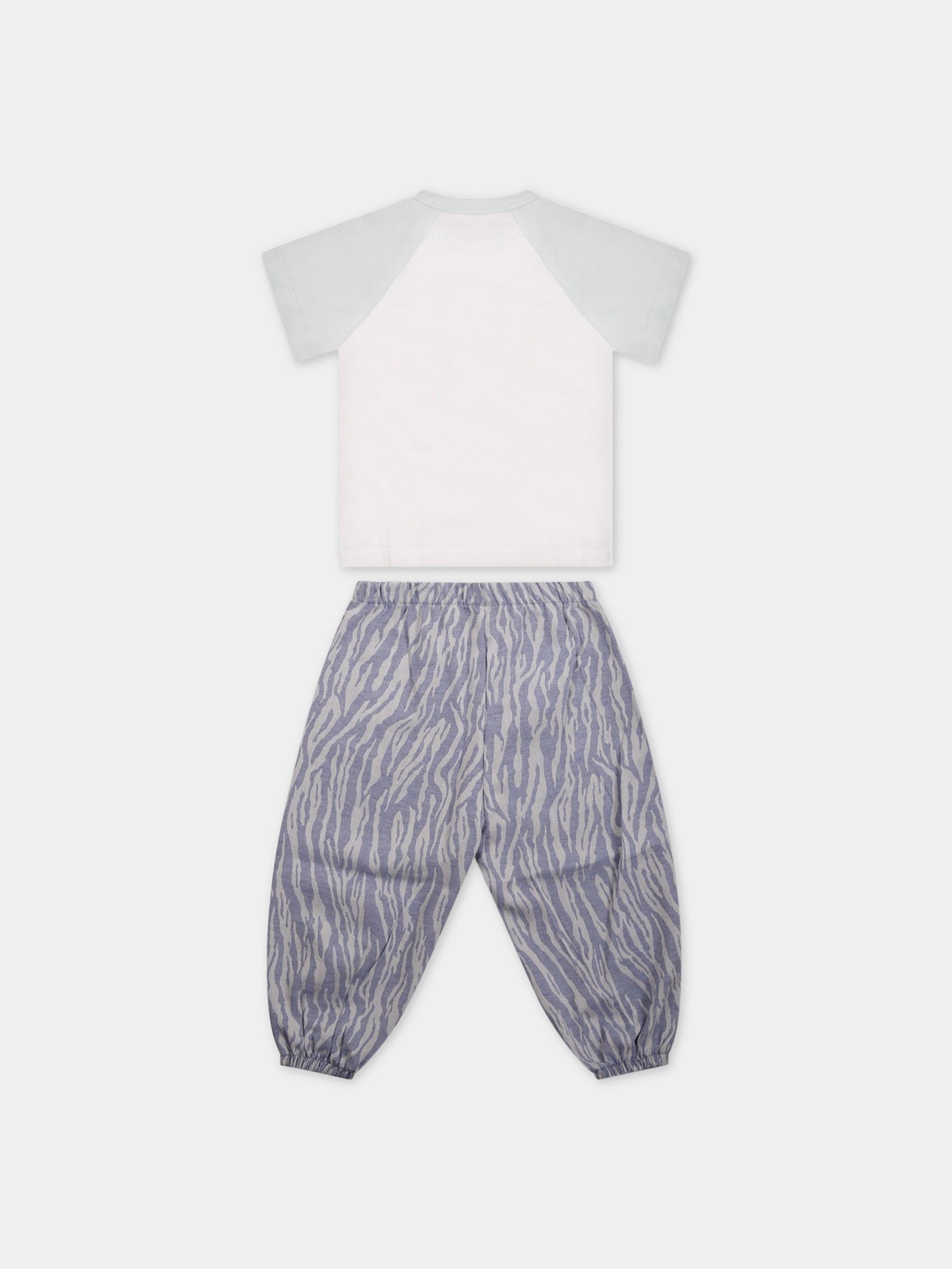 Completo multicolor per neonato con tigre e logo,Kenzo Kids,K98094 78P