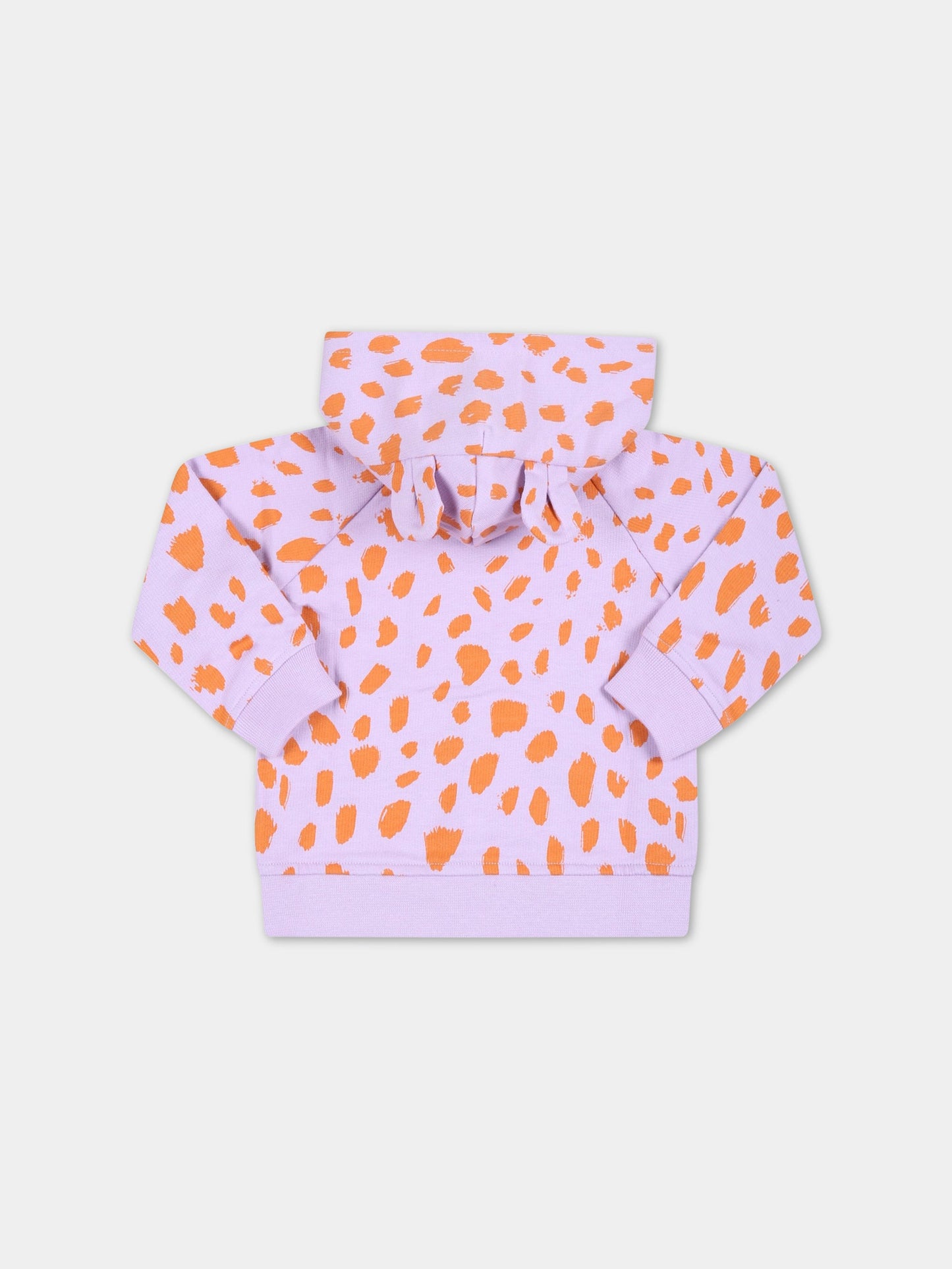 Felpa viola per neonata con stampa animalier,Stella Mccartney Kids,TS4080 Z1087 517AR