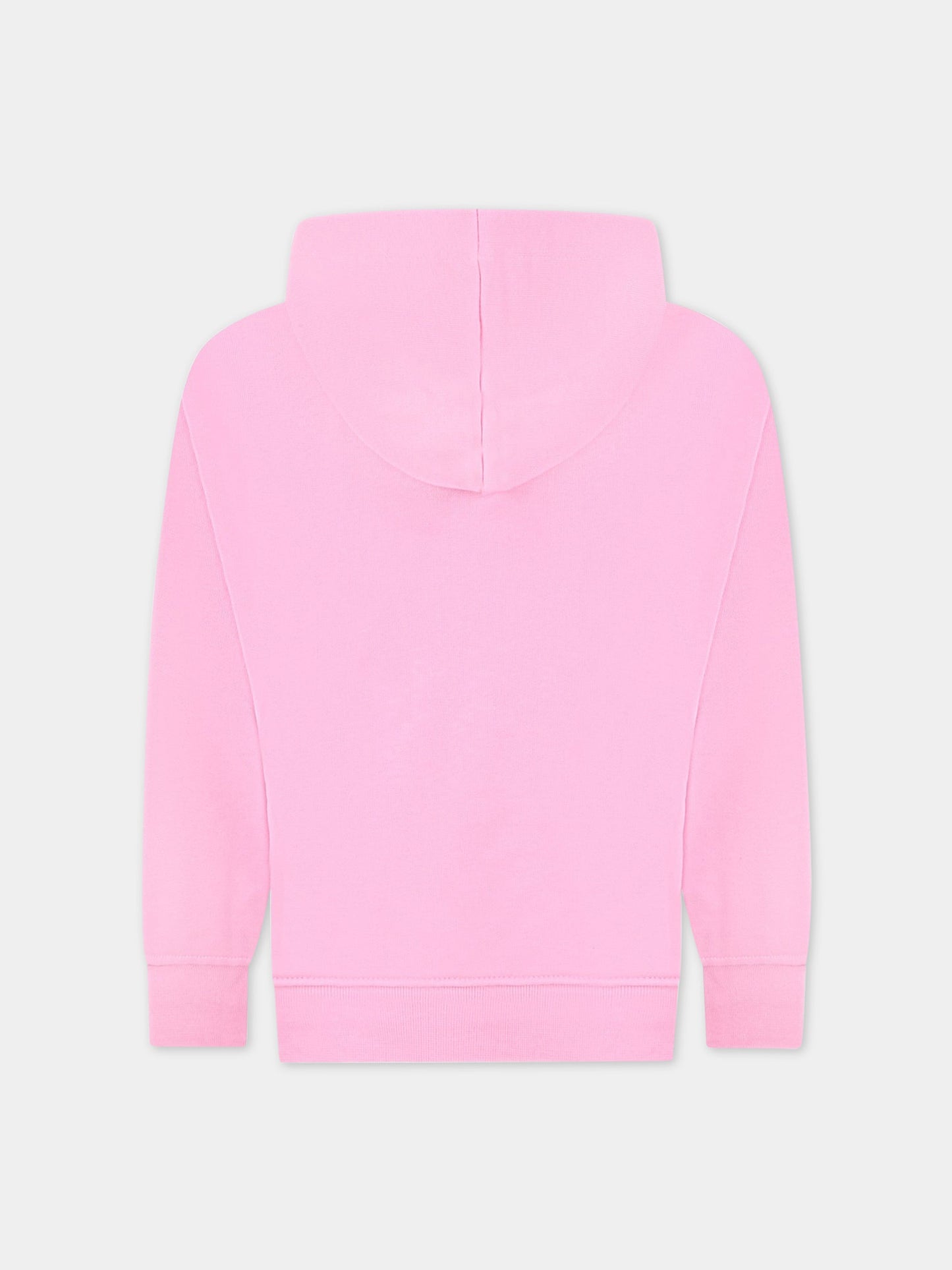 Felpa rosa per bambina con logo viola,Msgm Kids,MS029325 042