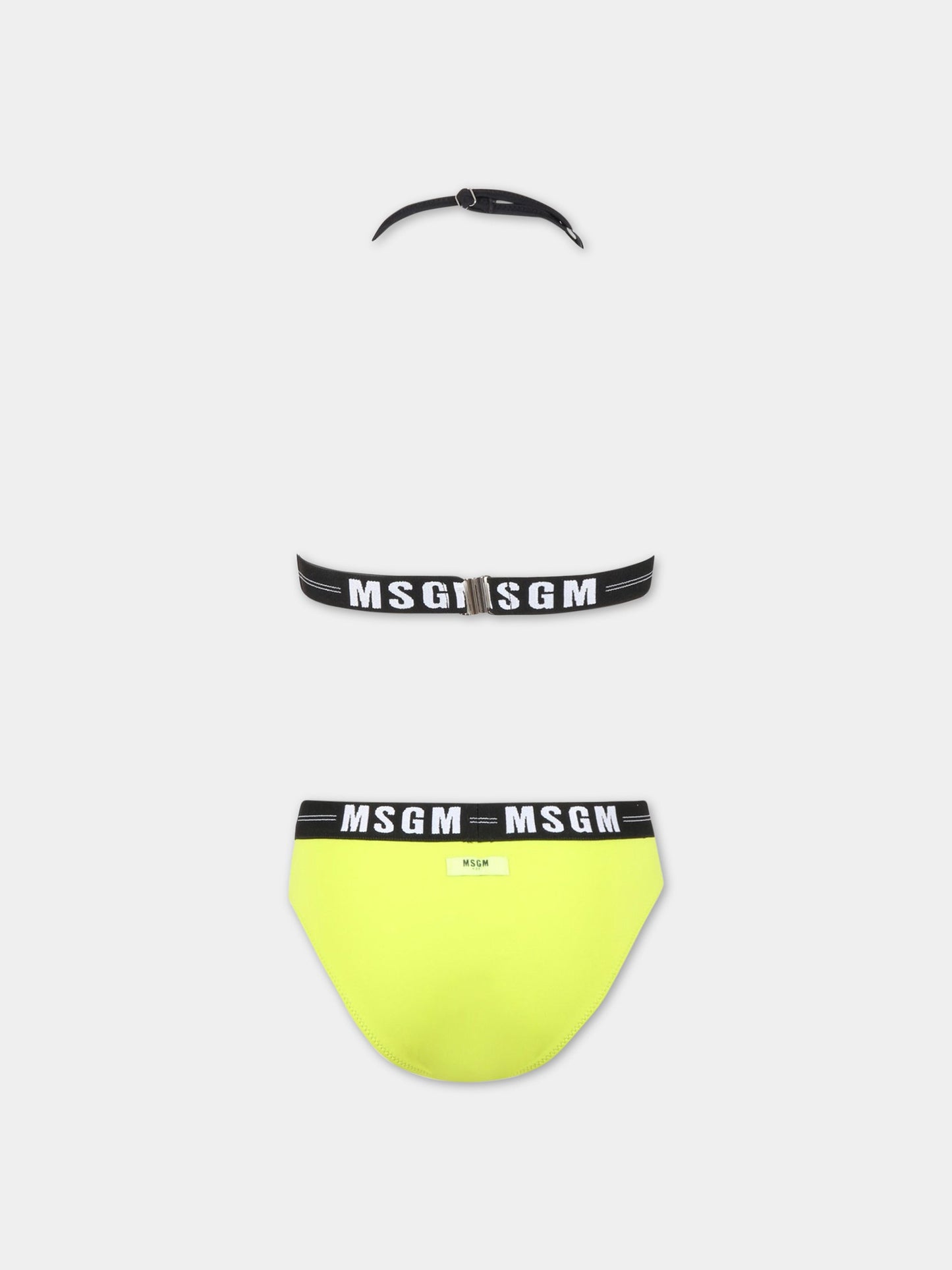 Bikini verde per bambina con logo bianco,Msgm Kids,MS029344 086