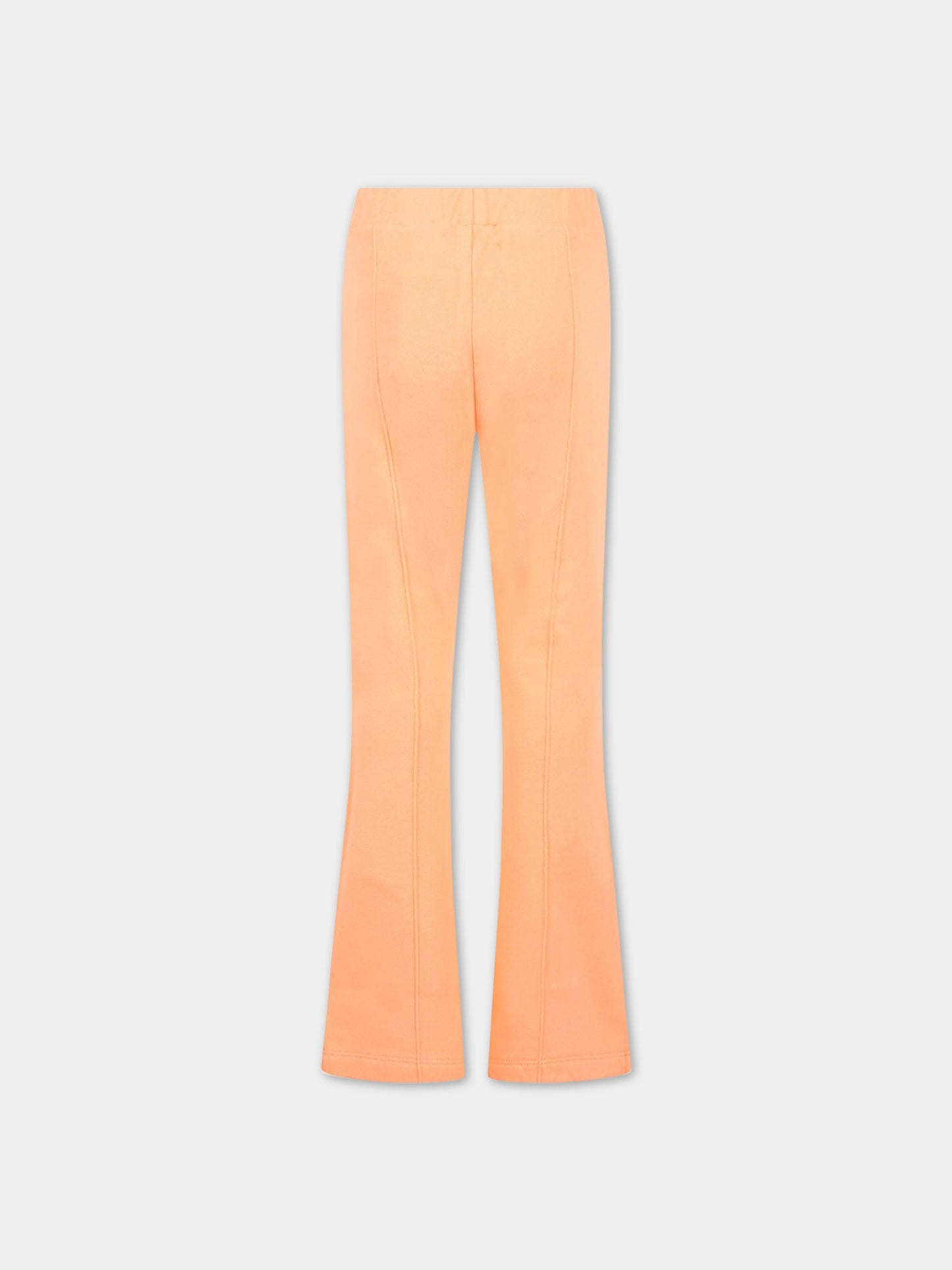 Pantaloni arancioni da tuta per bambina con logo bianco,Off White,OGCH005S23FLE0012101