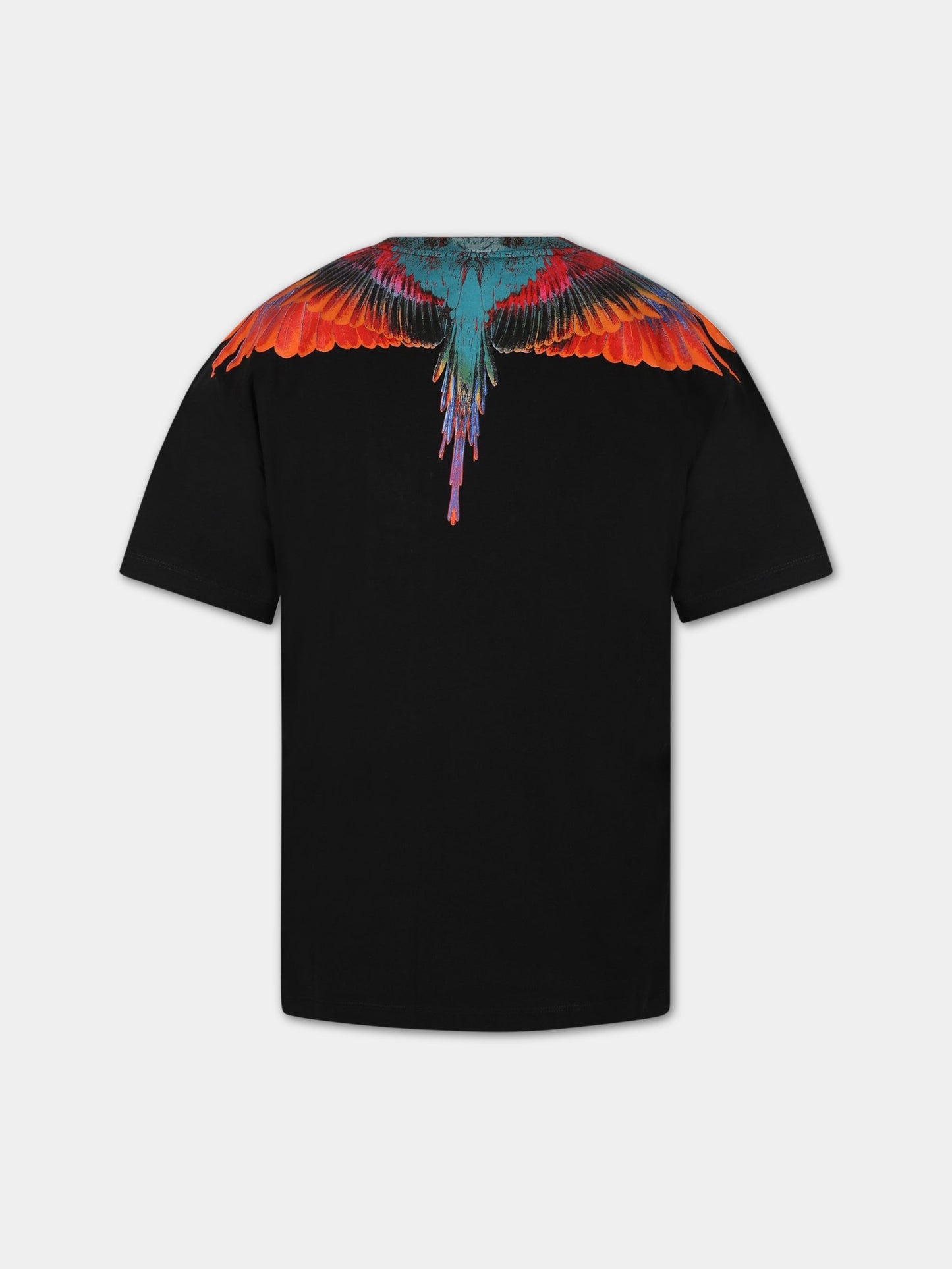 T-shirt nera per bambino con iconiche ali,Marcelo Burlon Kids,CBAA001S23JER0011025