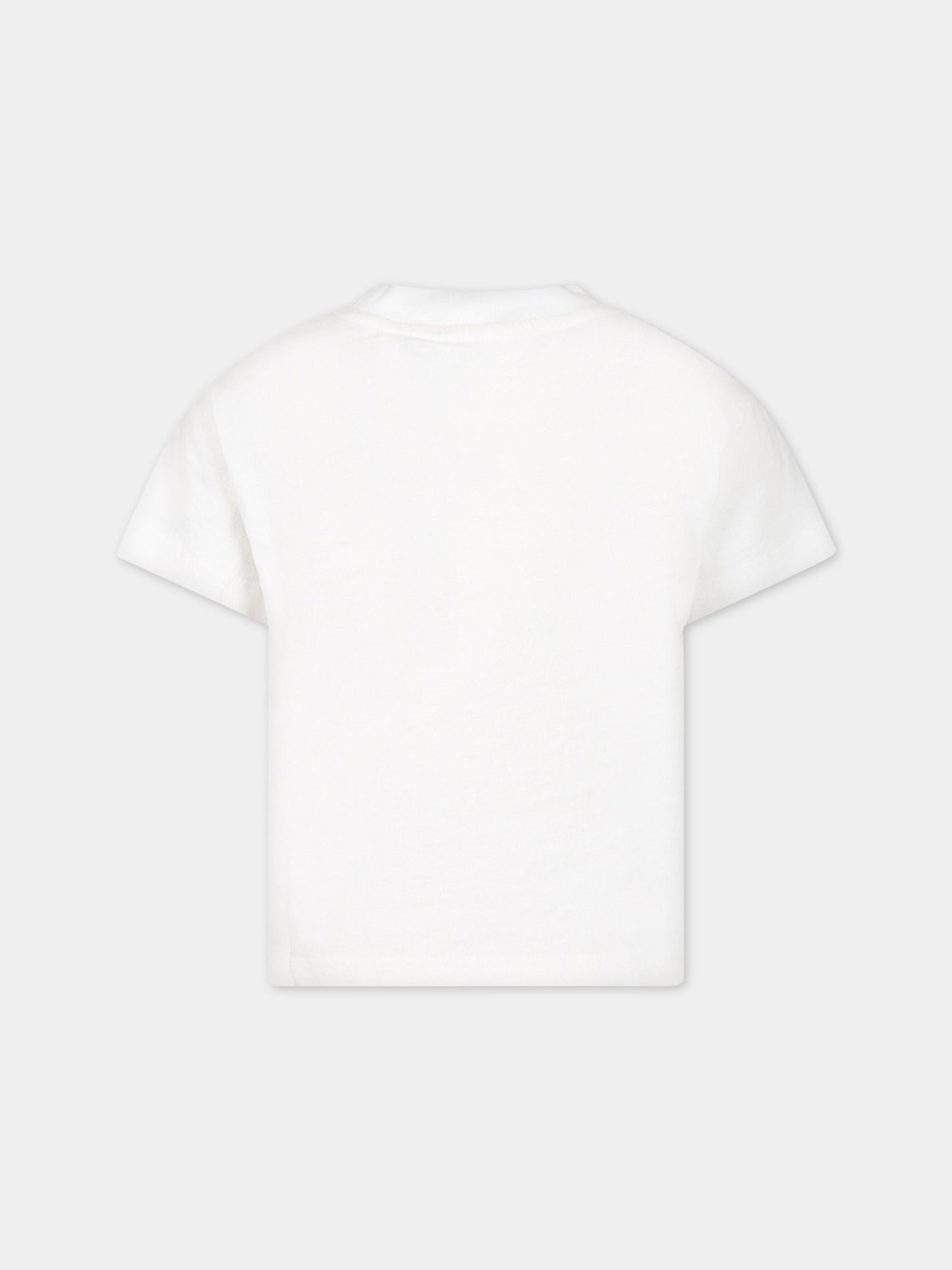 T-shirt bianca per bambino con stampa logo,Palm Angels,PBAA003C99JER0010160