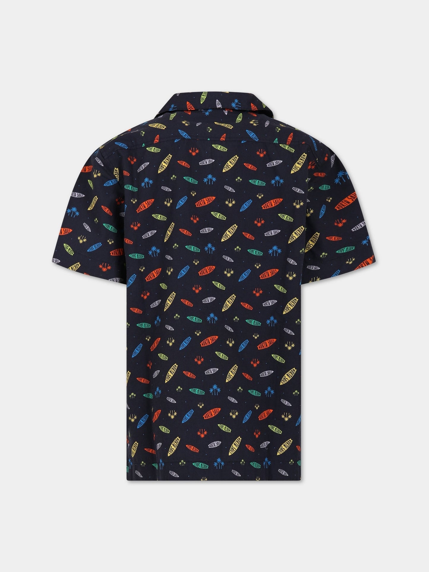 Camicia multicolor per bambino con logo all-over,North Sails,764144 000 C001