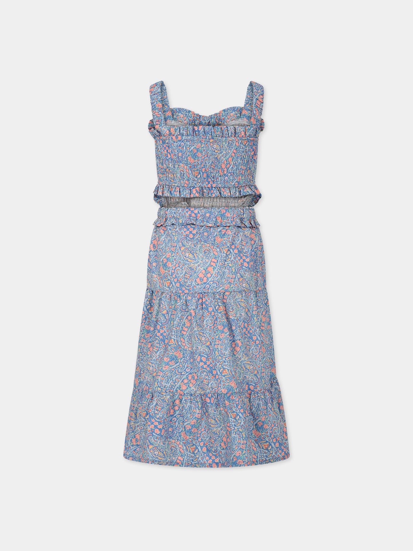 Vestito blu per bambina con stampa liberty Bourton Bloom,The New Society,S23 K WV01 ALBERTINA