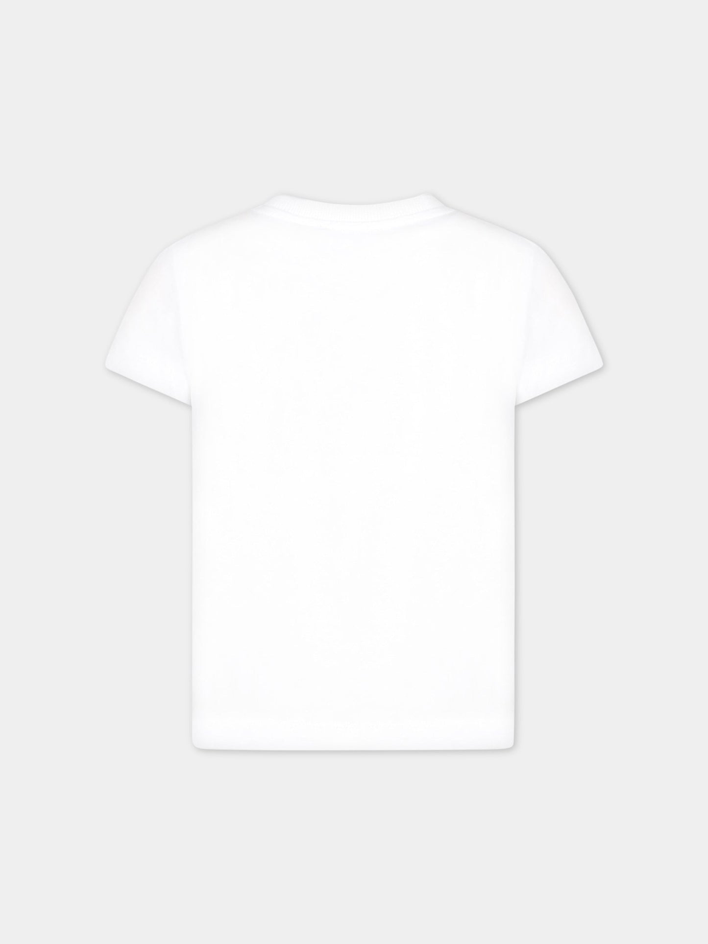 T-shirt bianca per bambino con Teddy Bear sul petto,Moschino Kids,HNM03U LAA02 10101