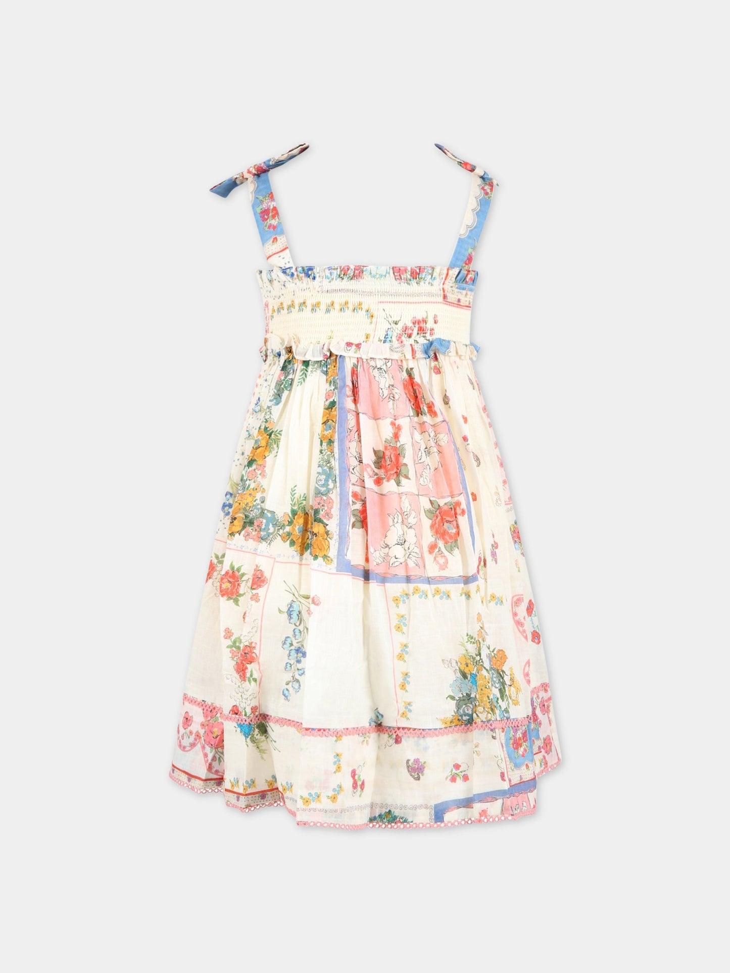 Vestito avorio per bambina con stampa floreale,Zimmermann,3088DCLO PPAF
