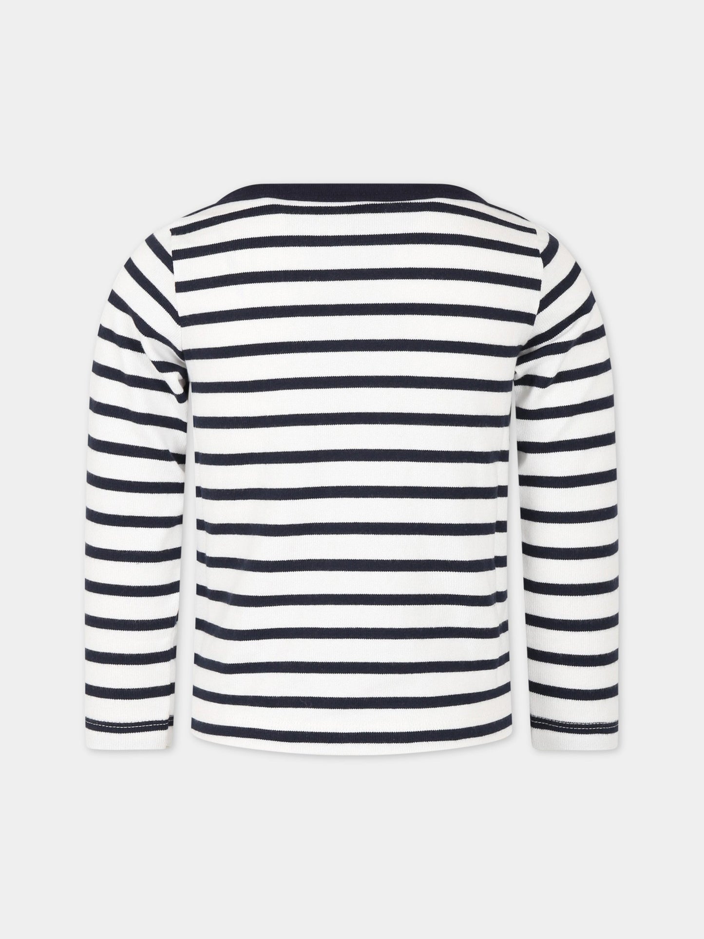 T-shirt multicolor per bambino con patch logo,Petit Bateau,A04O9 MARSHMALLOW/SMOKING