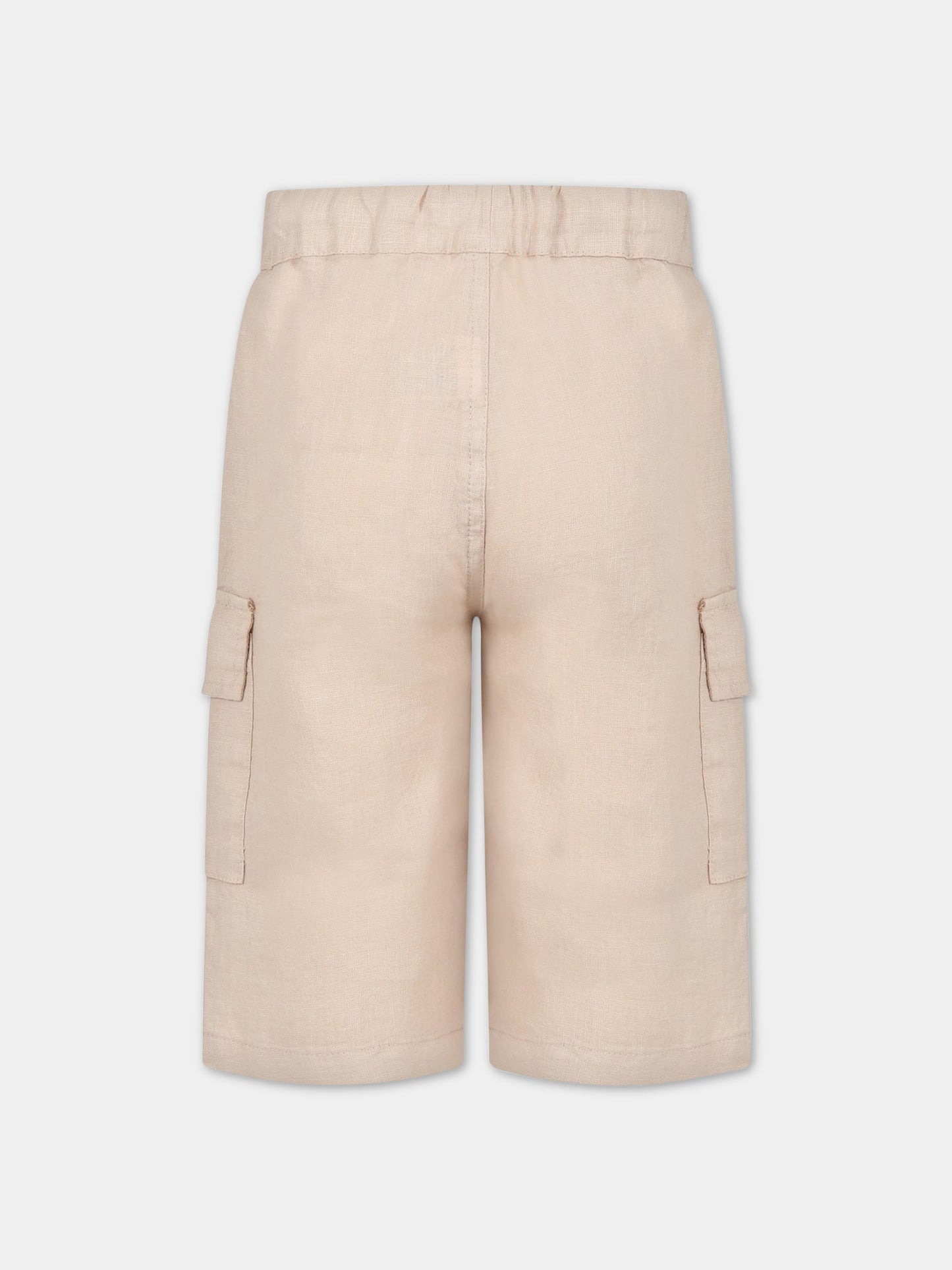 Bermuda avorio per bambino in lino,Zhoe & Tobiah,LIN4 23